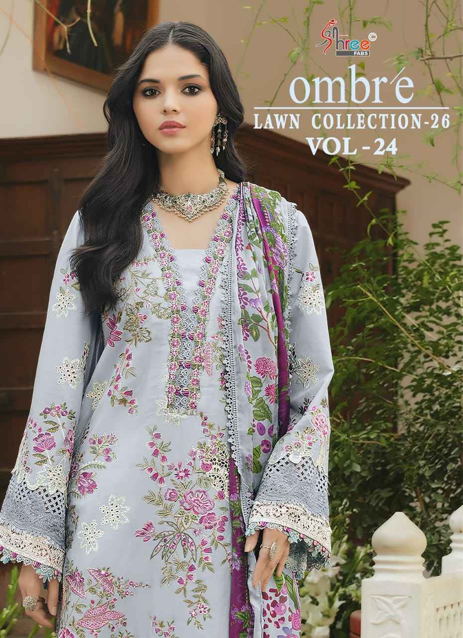 Shree Fabs Ombre Lawn Collection 26 Vol-24 Cotton Dress Material (6 pcs Catalogue)