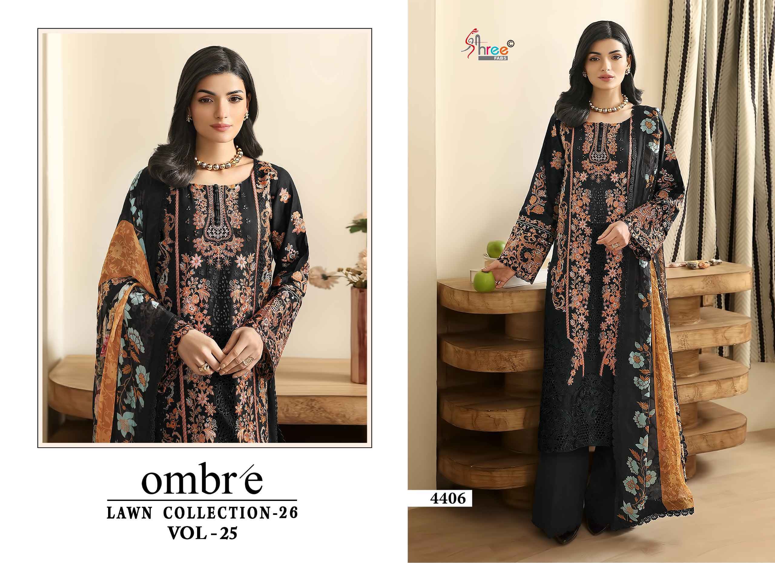 Shree Fabs Ombre Lawn Collection 26 Vol-25 Cotton Dress Material (6 pcs Catalogue)