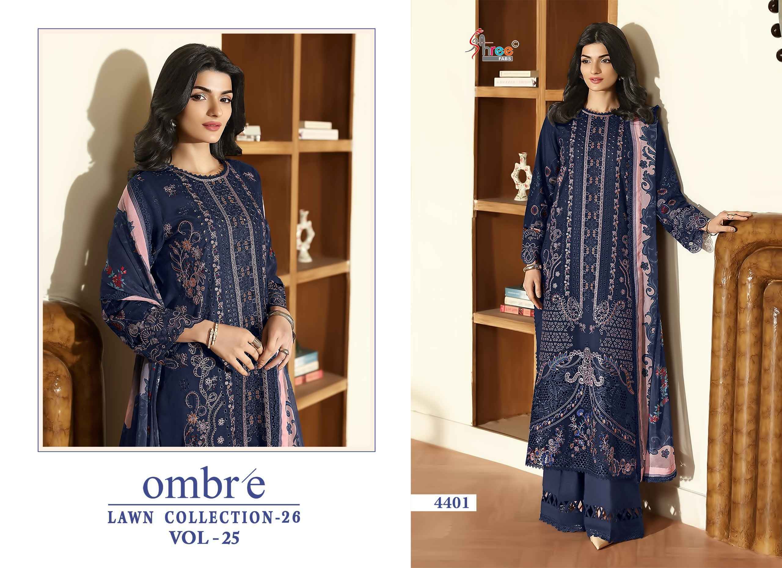 Shree Fabs Ombre Lawn Collection 26 Vol-25 Cotton Dress Material (6 pcs Catalogue)