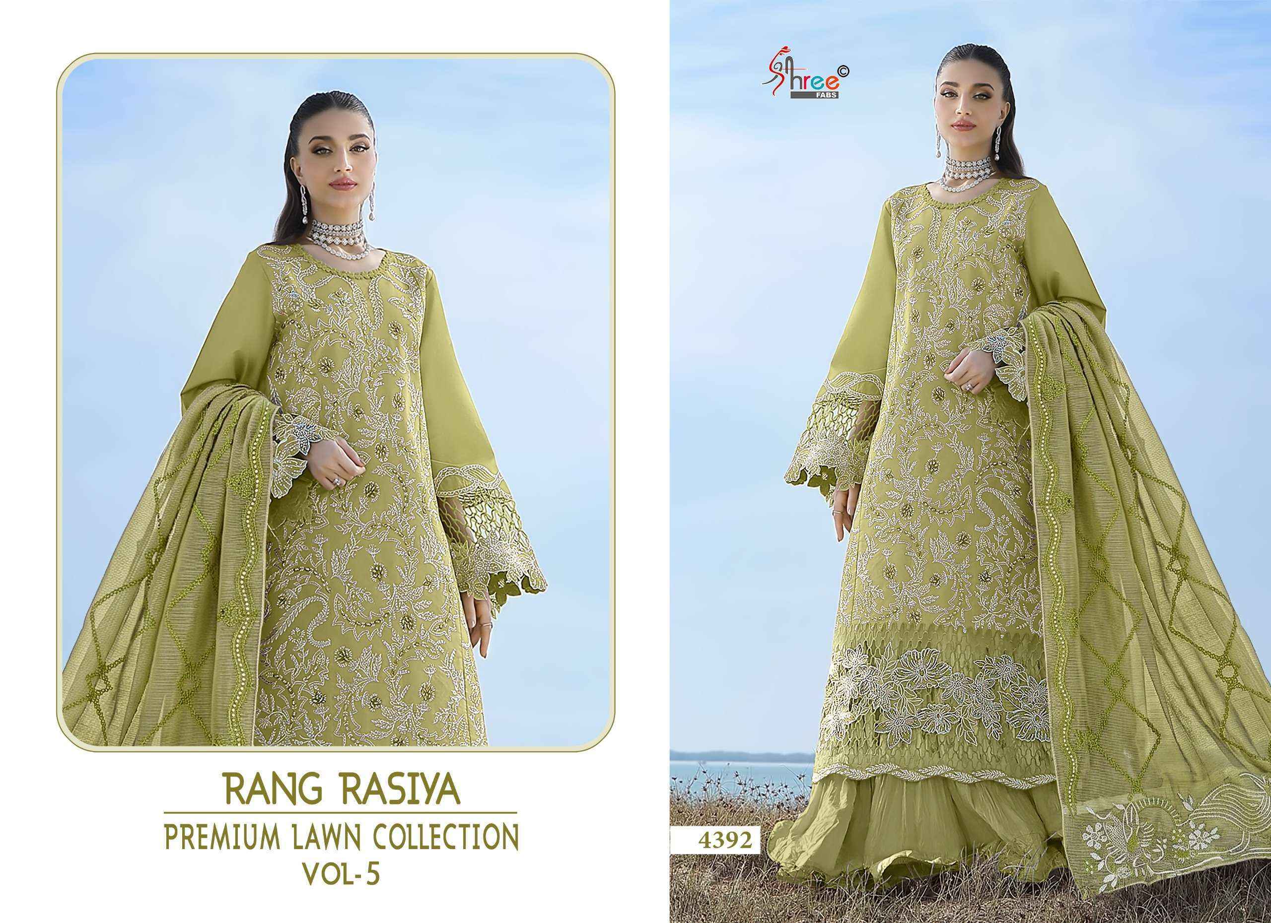 Shree Fabs Rang Rasiya Vol-5 Lawn Cotton Dress Material (6 pcs Catalogue)