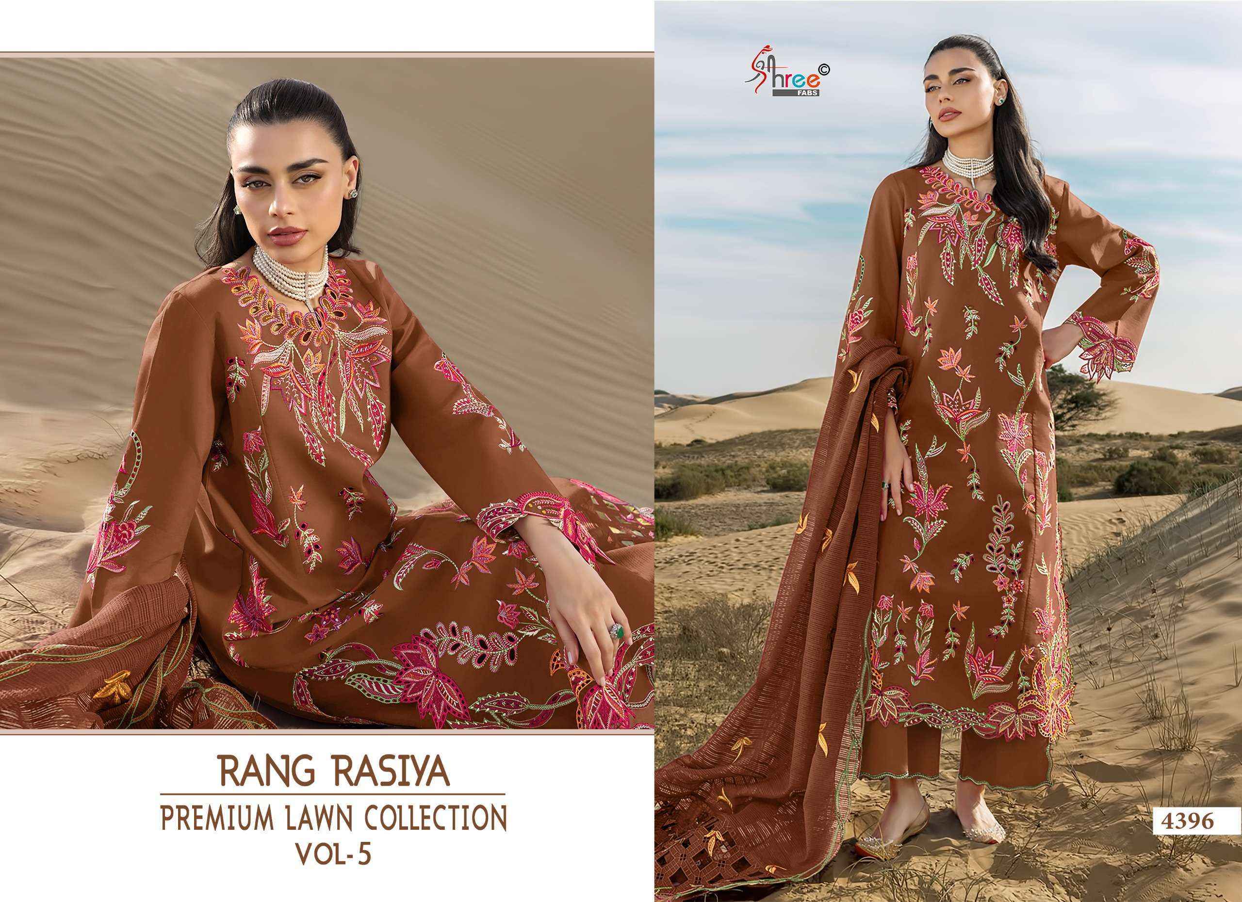 Shree Fabs Rang Rasiya Vol-5 Lawn Cotton Dress Material (6 pcs Catalogue)