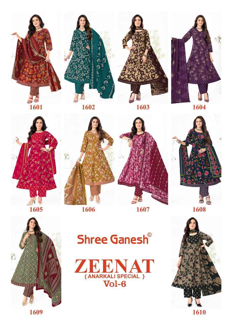Shree Ganesh Zeenat Vol-6 Cotton Readymade Suit (10 pcs Catalogue)
