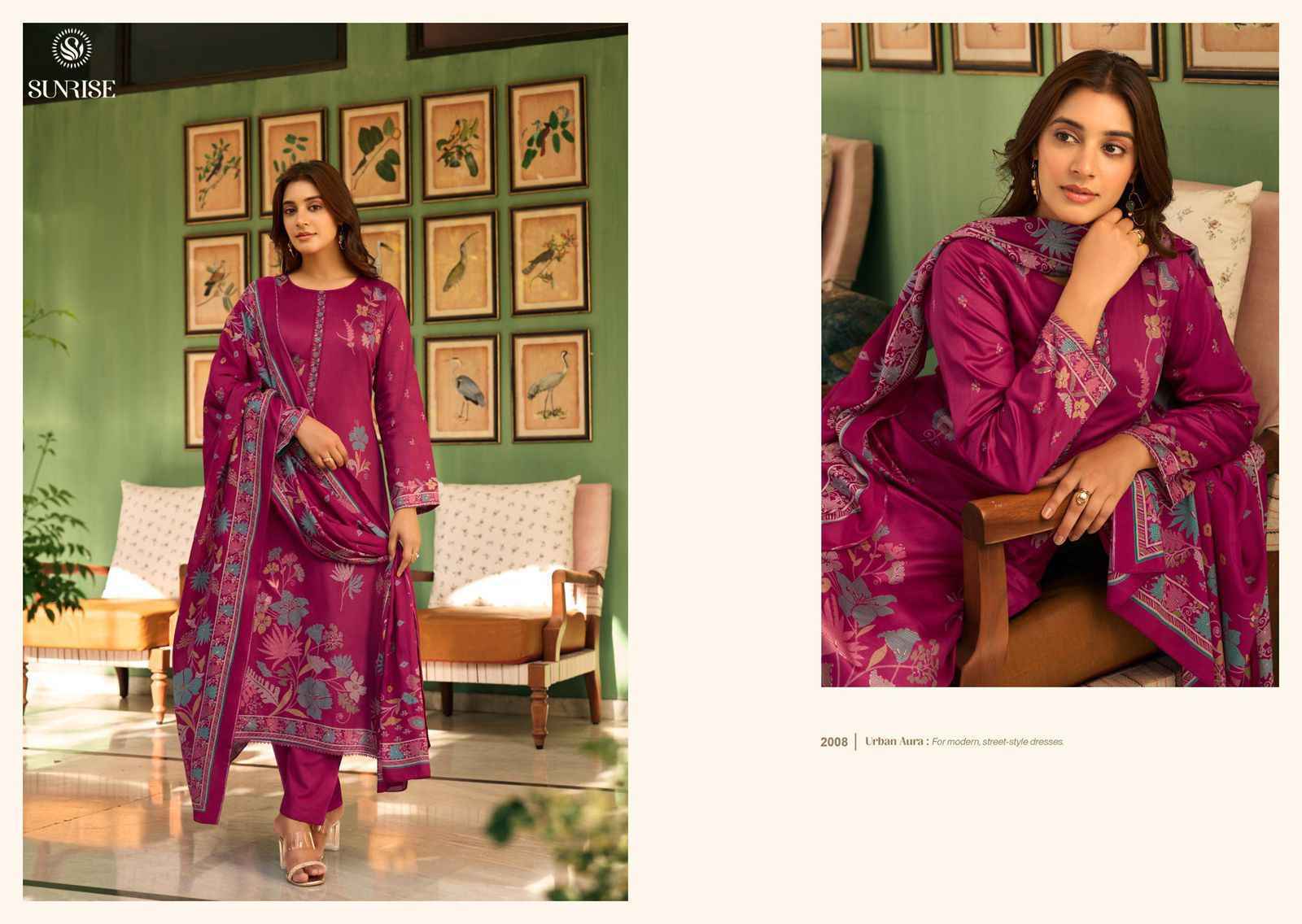 Sunrise Sanaya Vol-2 Jam Satin Dress Material (8 pcs Catalogue)
