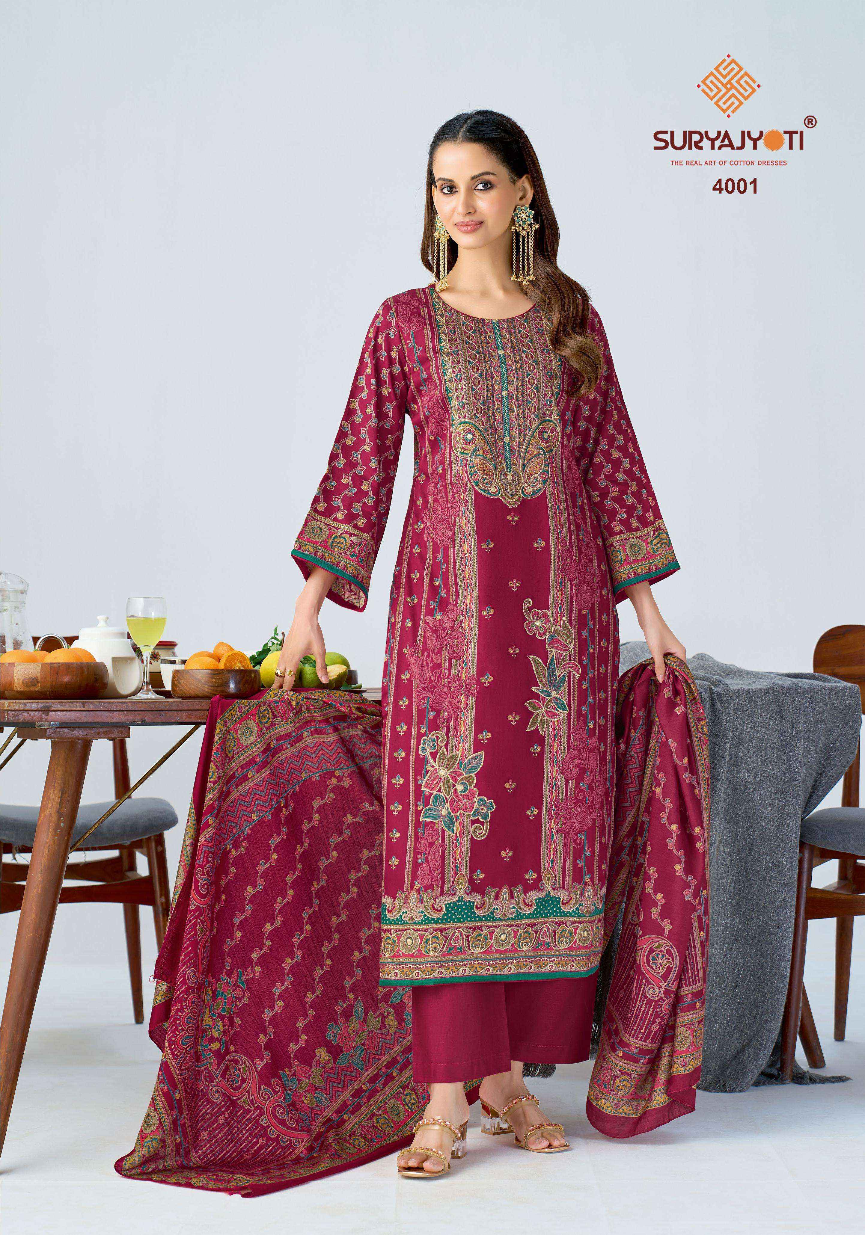 Suryajyoti Kamila Vol-4 Jam Satin Dress Material (6 Pcs Catalouge)
