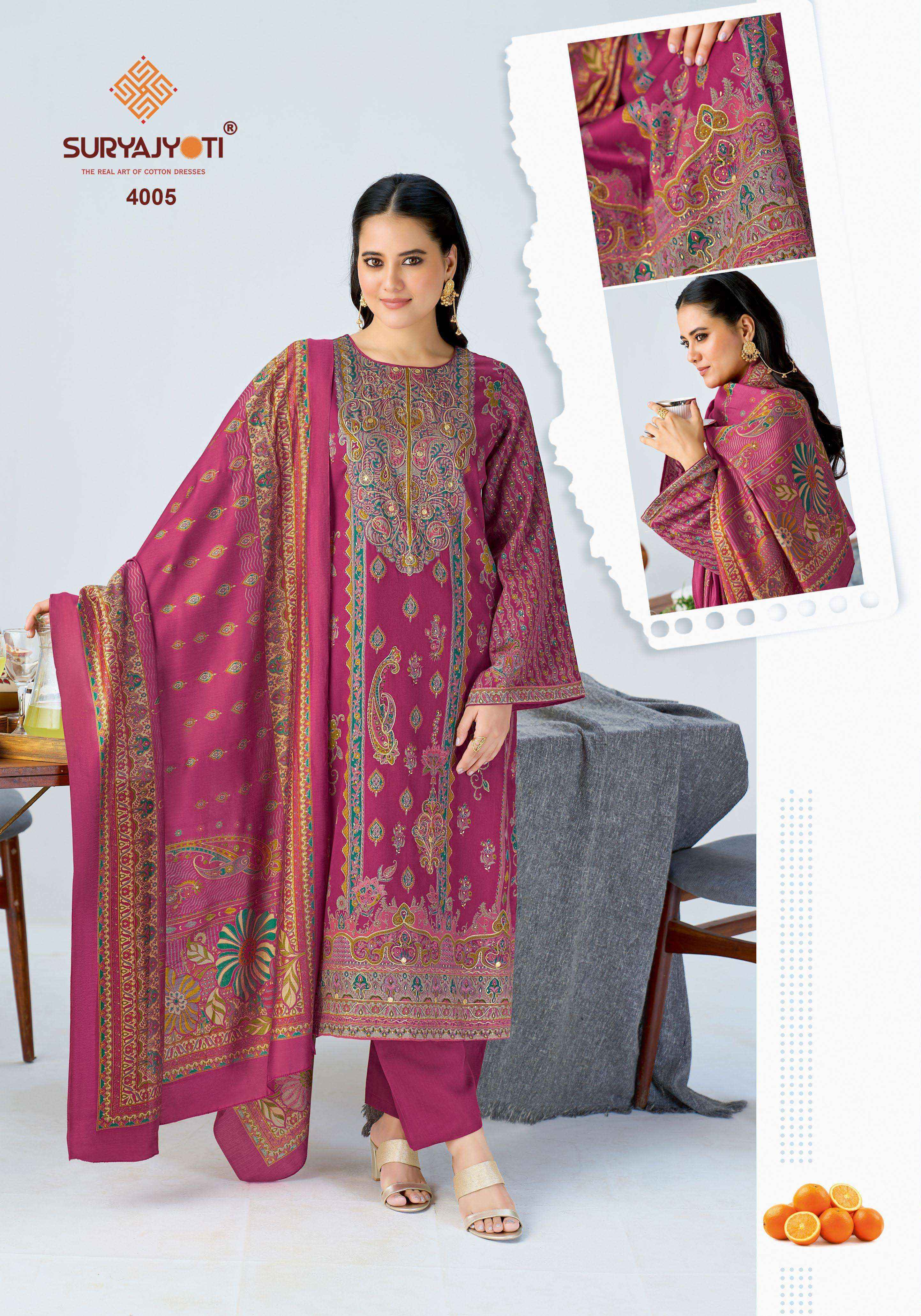 Suryajyoti Kamila Vol-4 Jam Satin Dress Material (6 Pcs Catalouge)