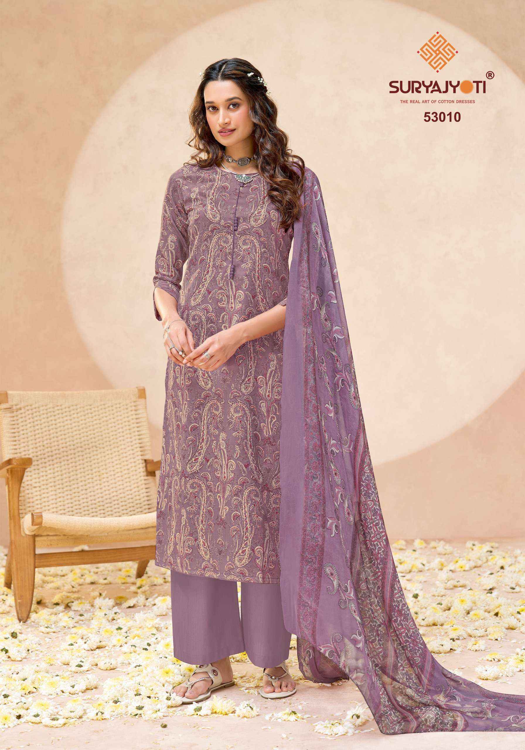 Suryajyoti Naishaa Vol-53 Jam Satin Dress Material (10 pcs Catalogue)