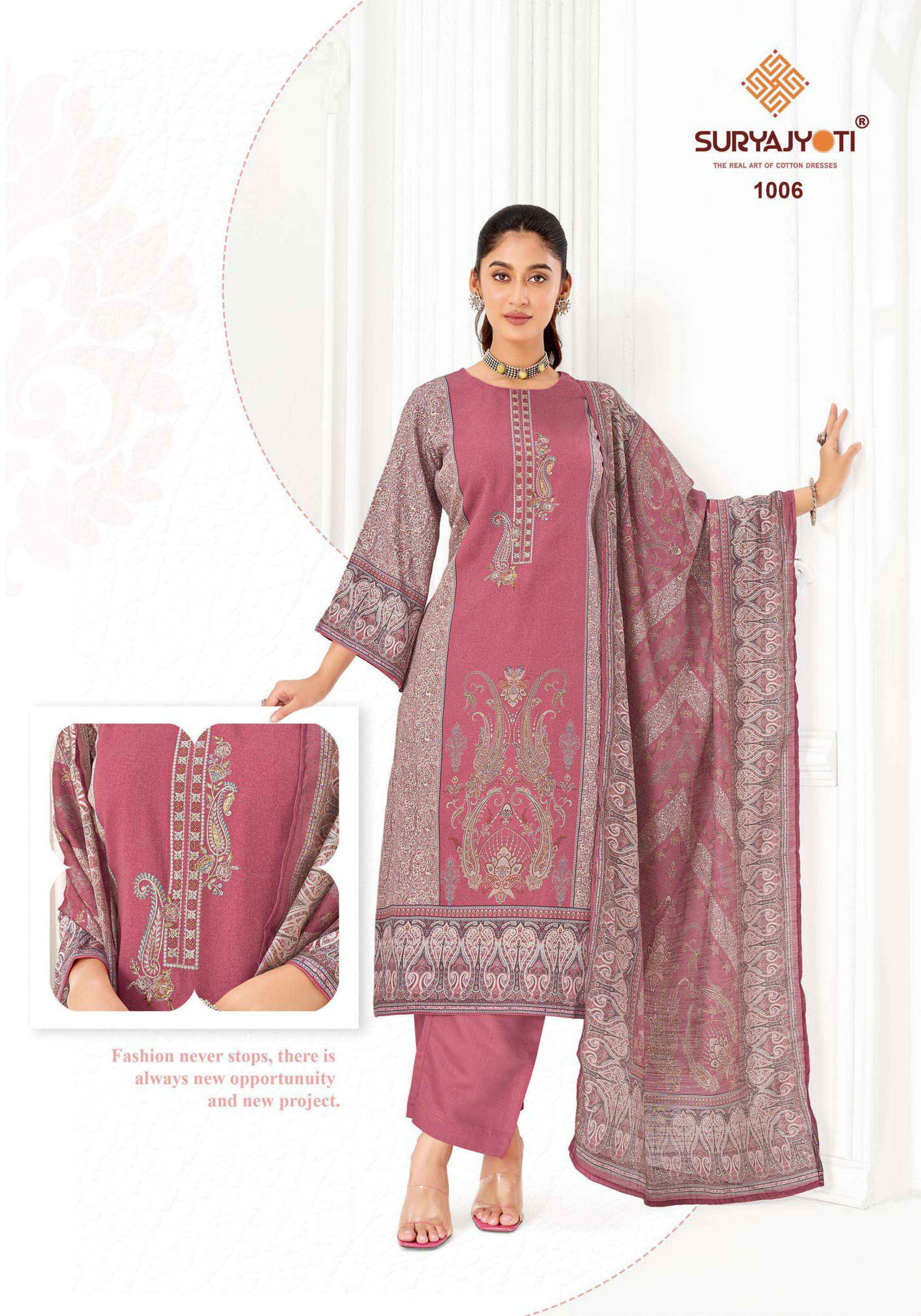 Suryajyoti Namita Vol-1 Jam Satin Dress Material (6 pcs Catalogue)