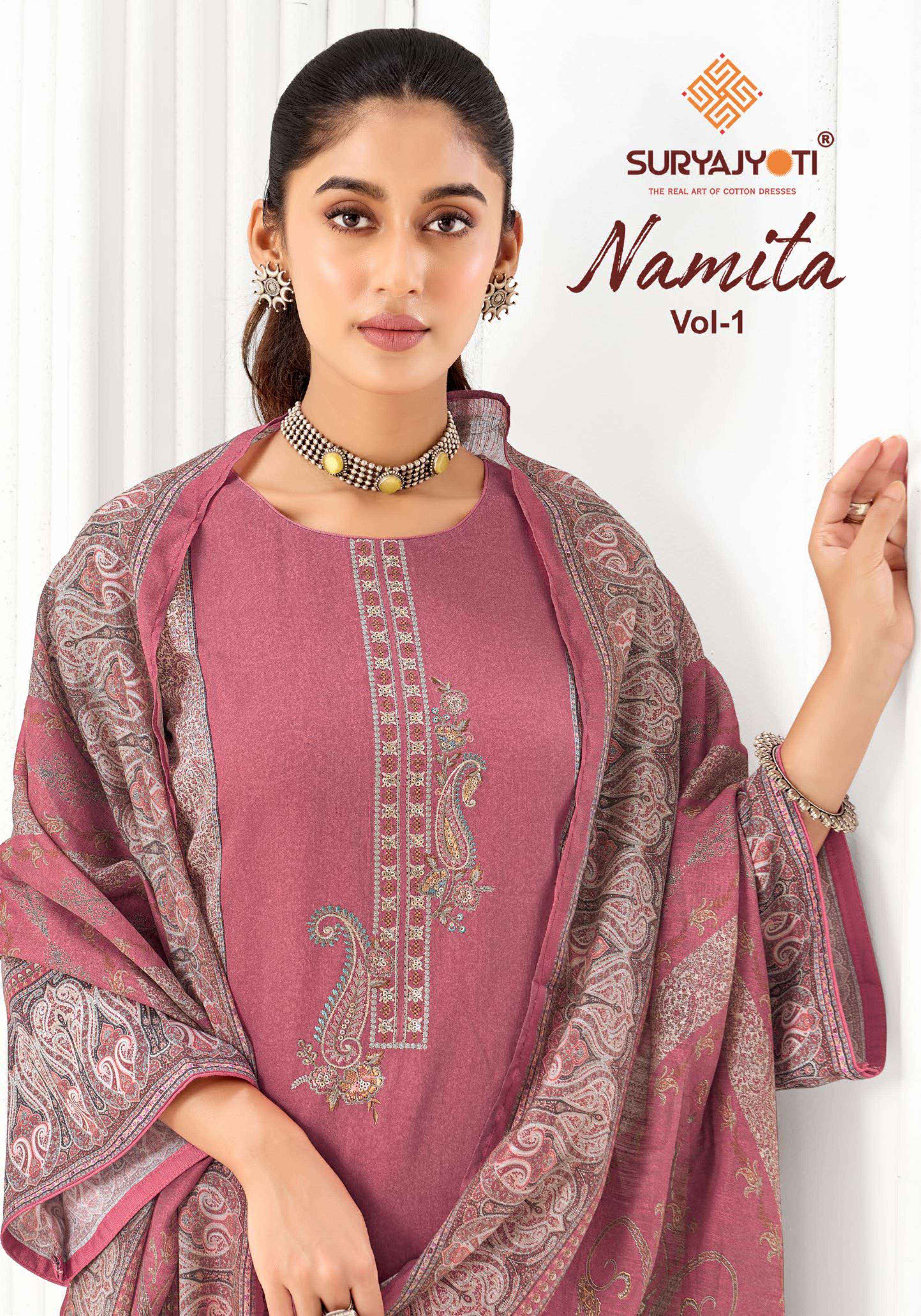 Suryajyoti Namita Vol-1 Jam Satin Dress Material (6 pcs Catalogue)