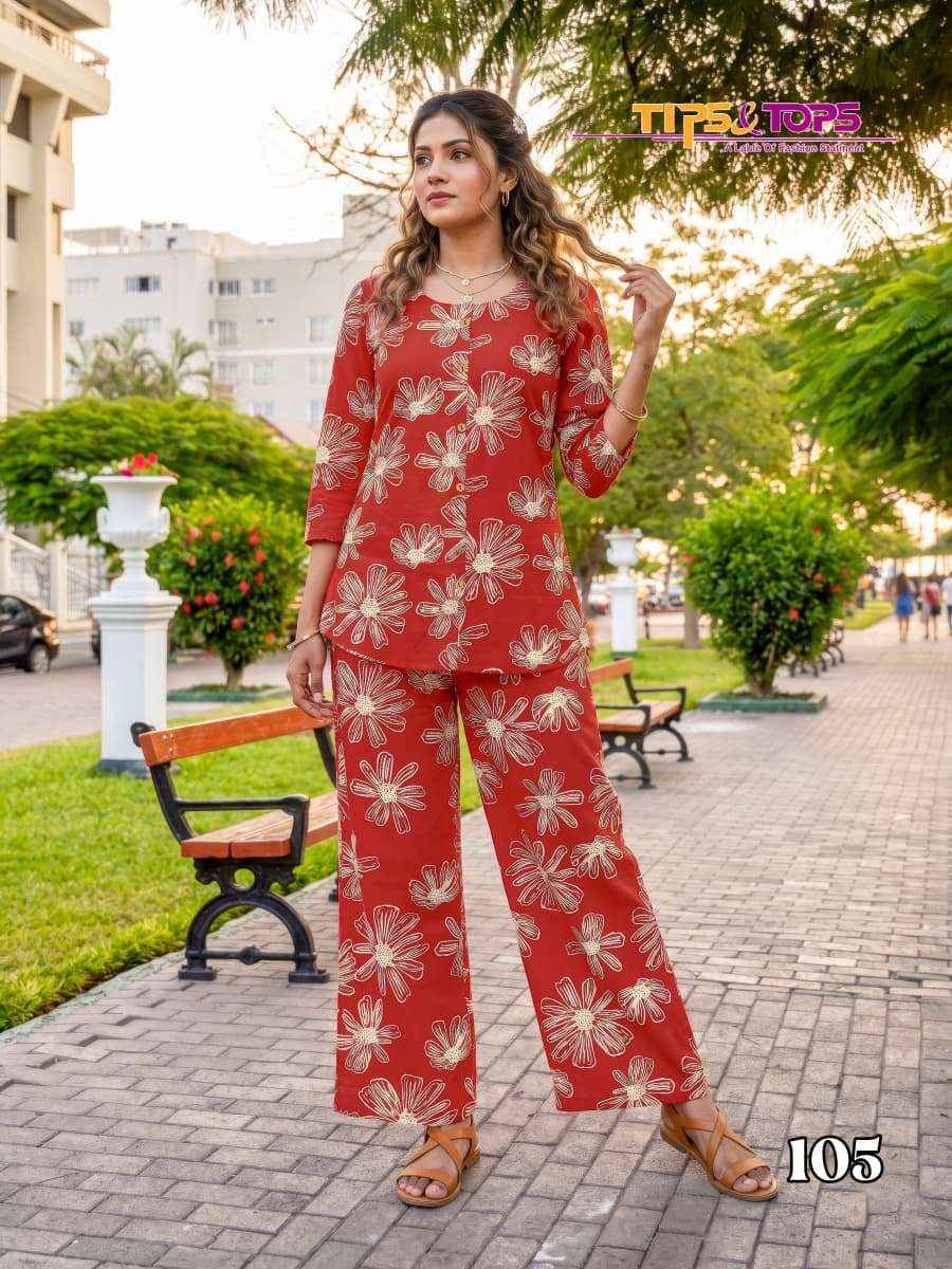 Tips & Tops Fashion Beats Vol-17 Reyon Co ord Set (6 pcs Catalogue)