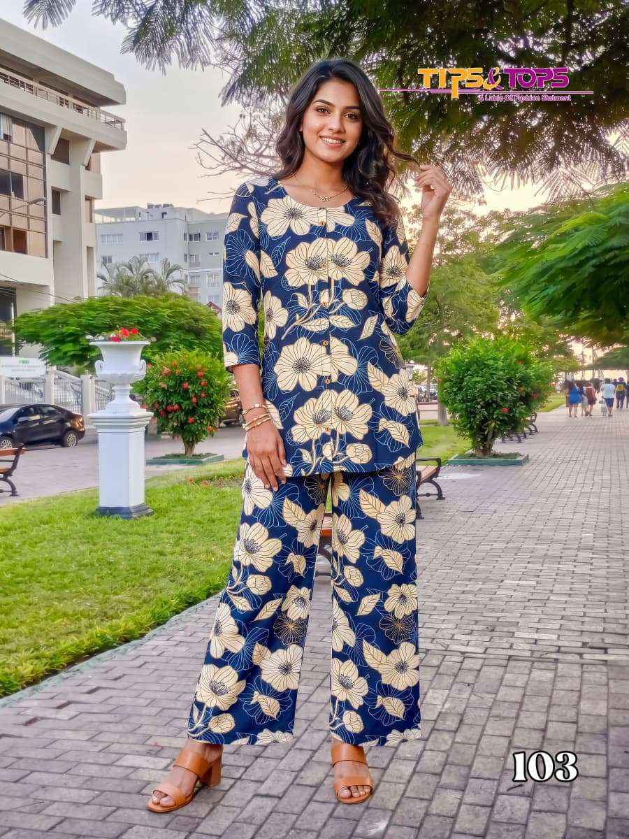 Tips & Tops Fashion Beats Vol-17 Reyon Co ord Set (6 pcs Catalogue)