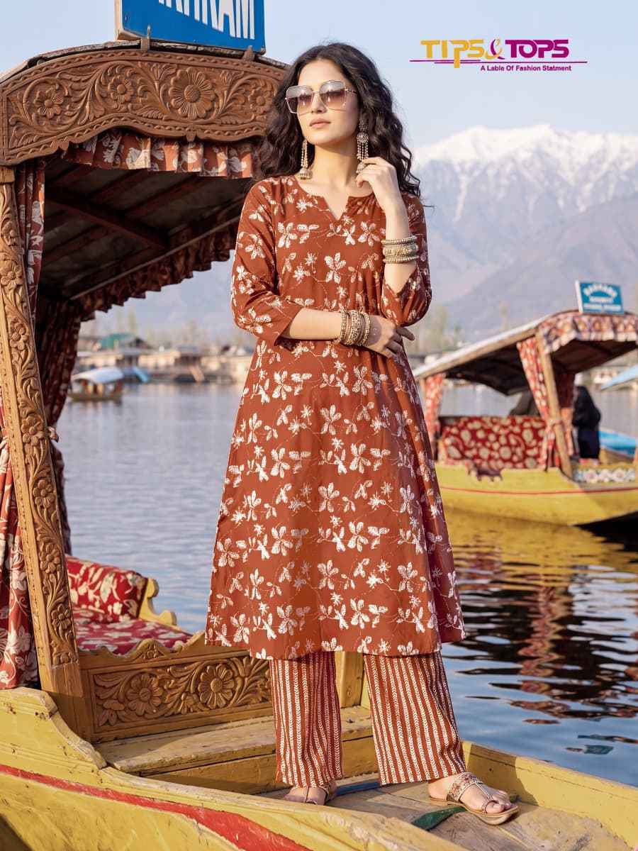 Tips & Tops Mannat Rayon Kurti With Plazzo (6 pcs Catalogue)