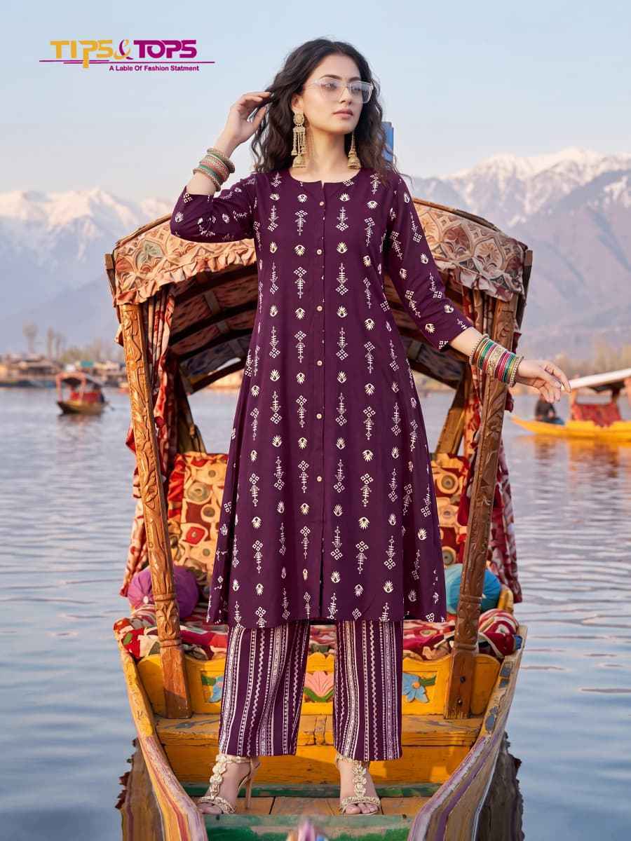 Tips & Tops Mannat Rayon Kurti With Plazzo (6 pcs Catalogue)