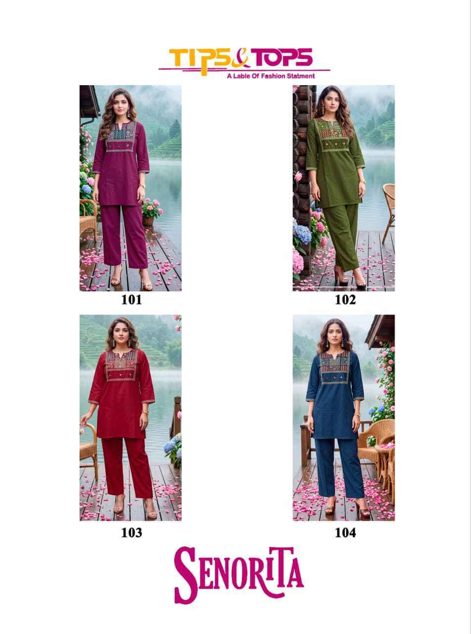 Tips & Tops Senorita Dhabu Cotton Co ord Set (4 pcs Catalogue)