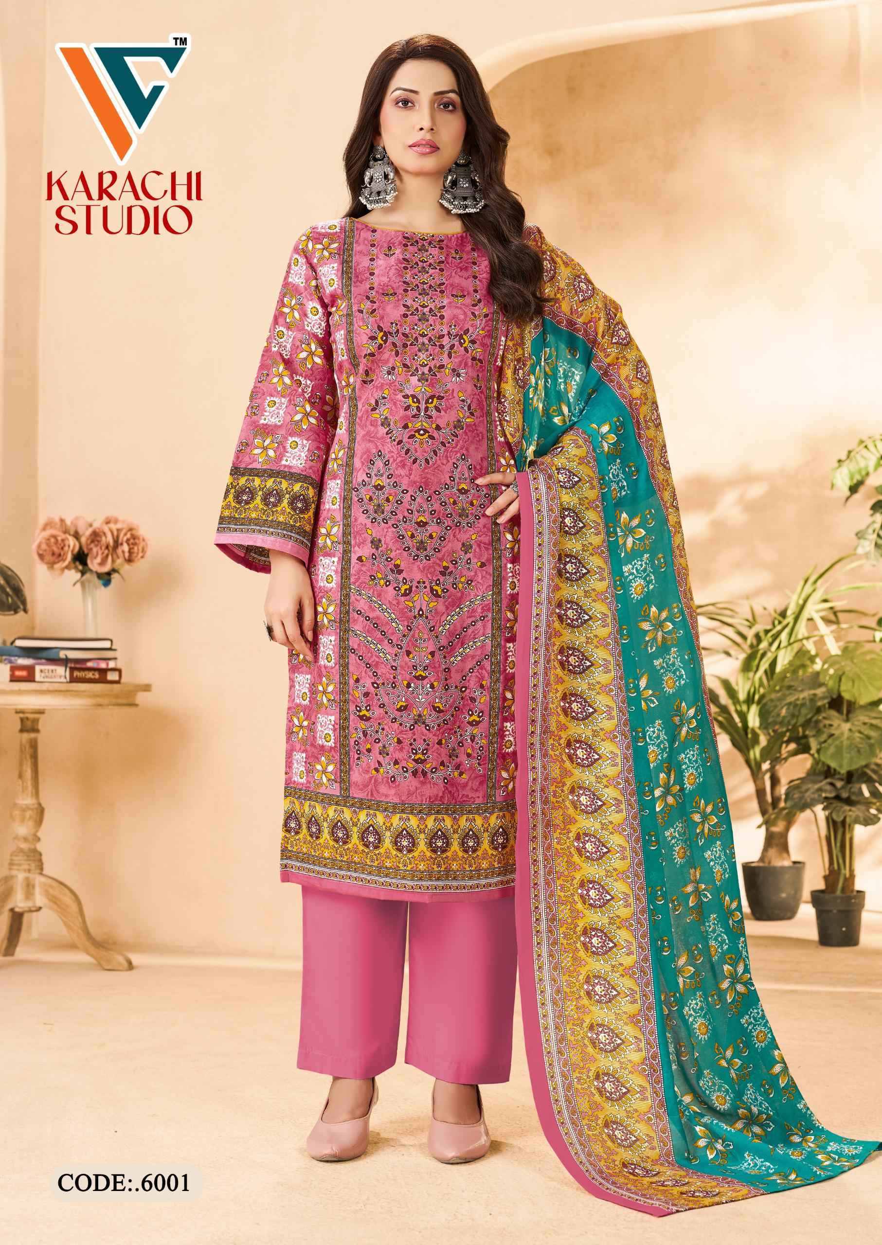 Vandana Creation Karachi Studio Vol-6 Cotton Dress Material (8 pcs Catalogue)