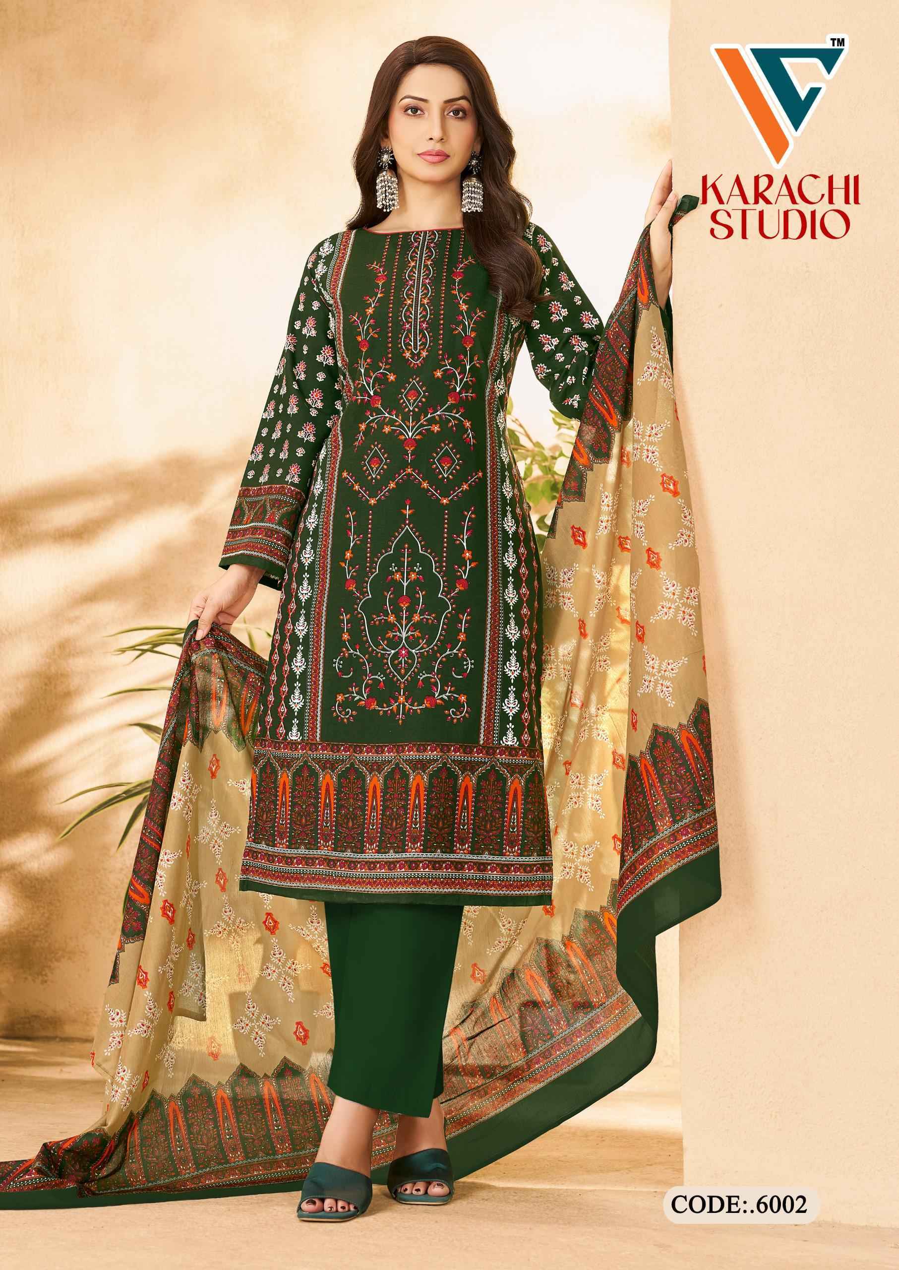 Vandana Creation Karachi Studio Vol-6 Cotton Dress Material (8 pcs Catalogue)