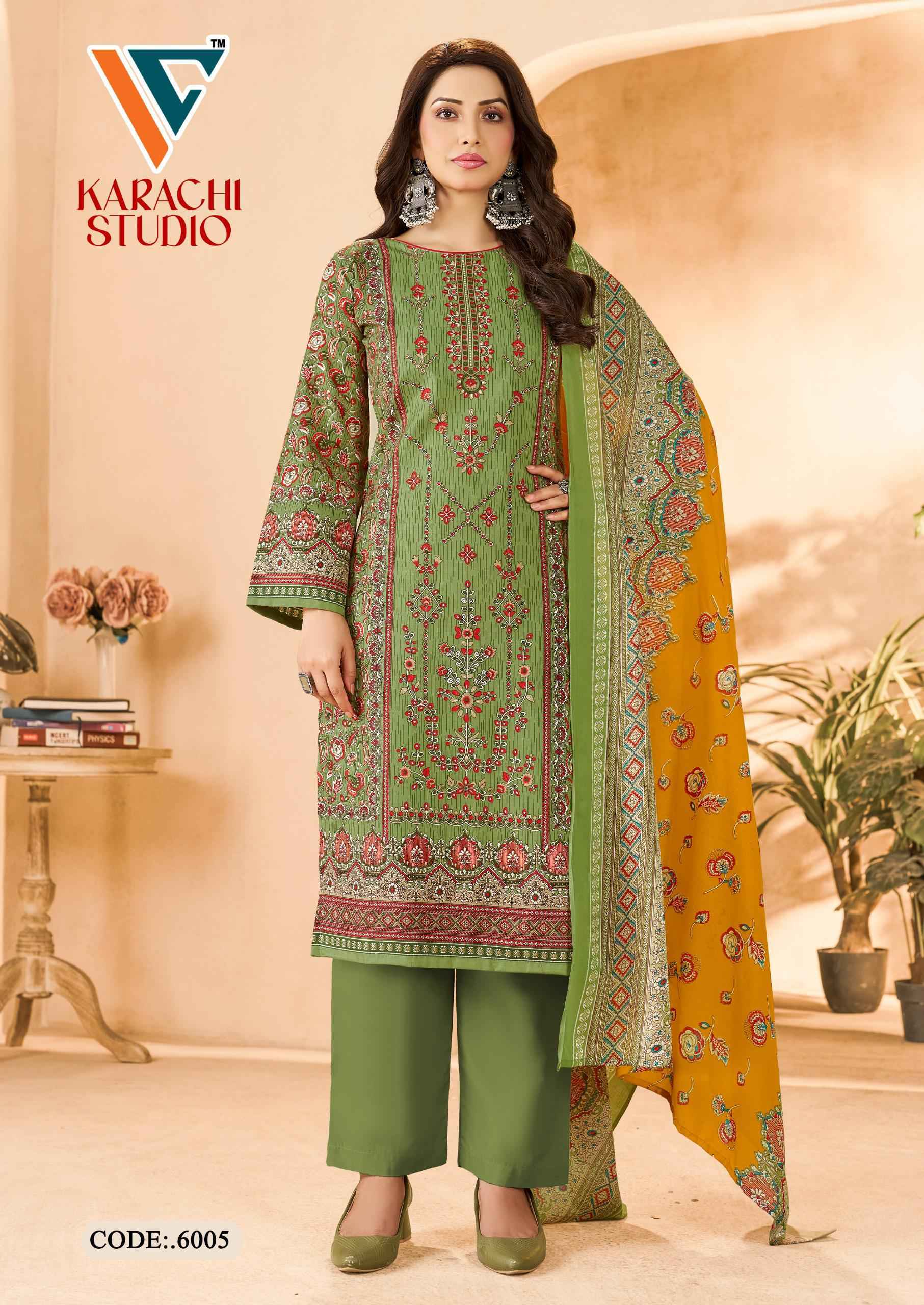 Vandana Creation Karachi Studio Vol-6 Cotton Dress Material (8 pcs Catalogue)