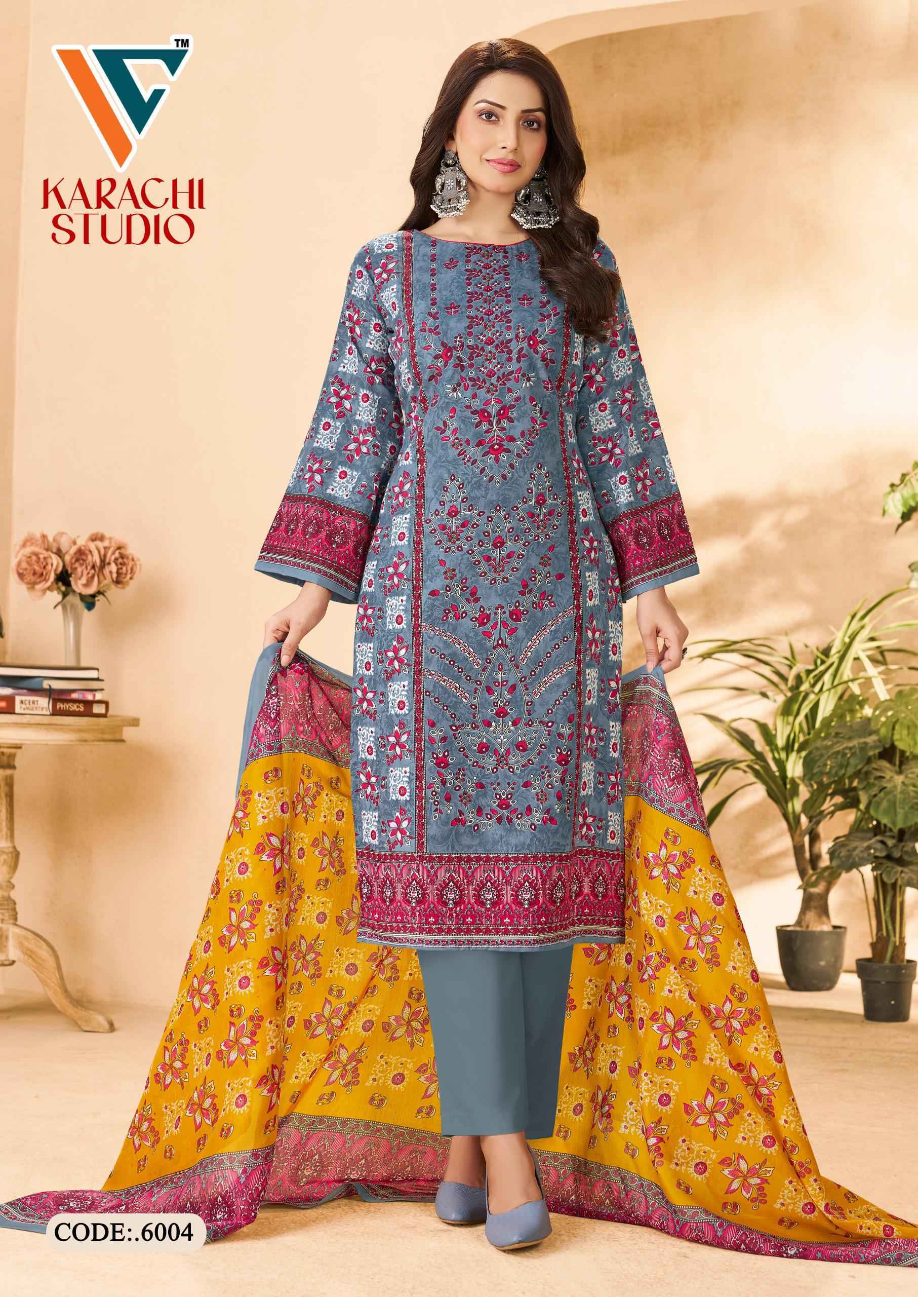 Vandana Creation Karachi Studio Vol-6 Cotton Dress Material (8 pcs Catalogue)