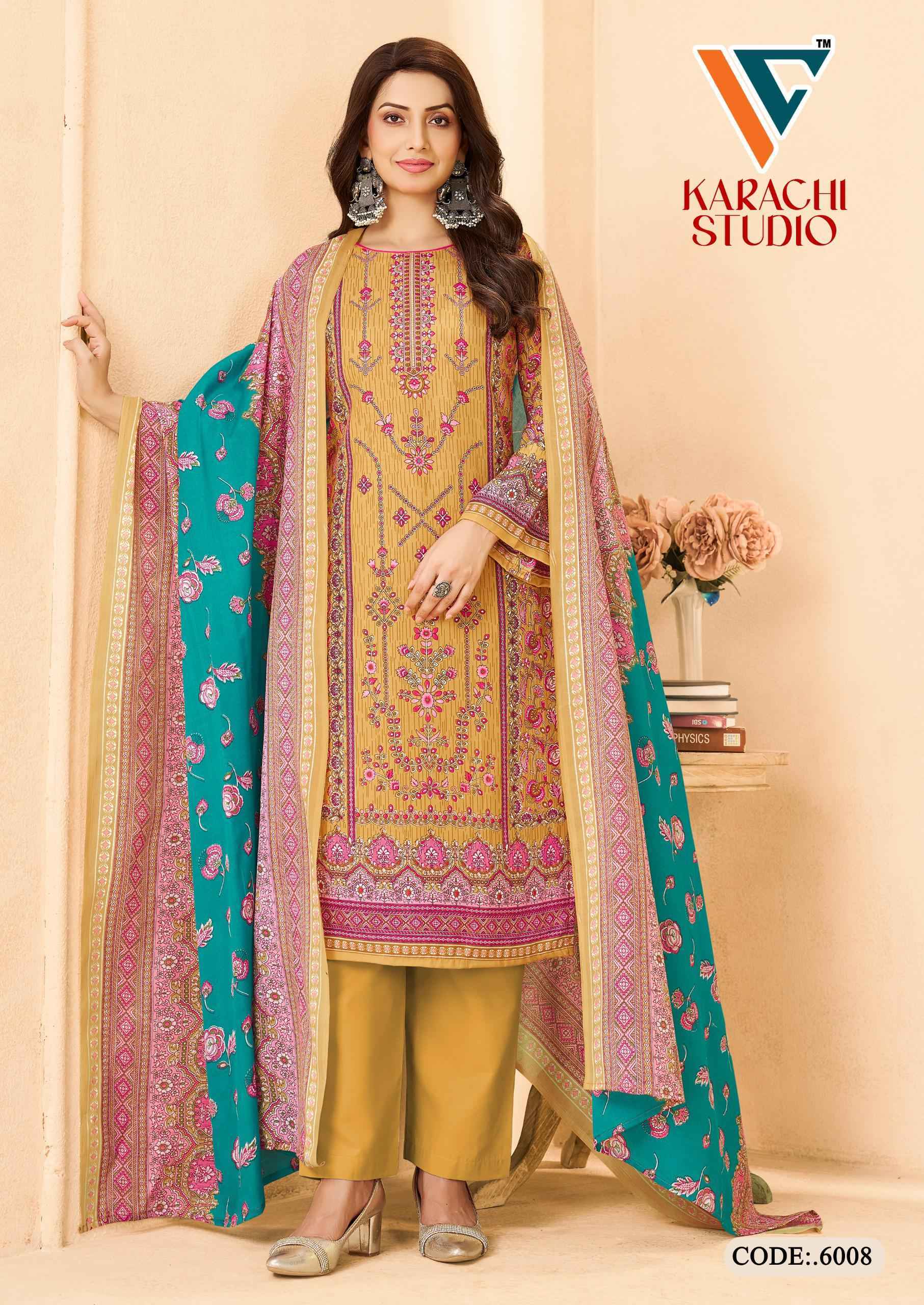 Vandana Creation Karachi Studio Vol-6 Cotton Dress Material (8 pcs Catalogue)