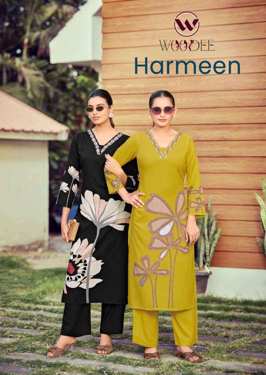 Woodee Harmeen Rayon Kurti With Bottom (6 pcs Catalogue)