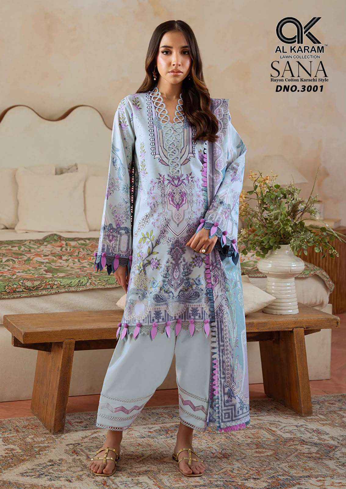 Al Karam Sana Vol 3 Rayon Dress Material 6 pcs Catalogue