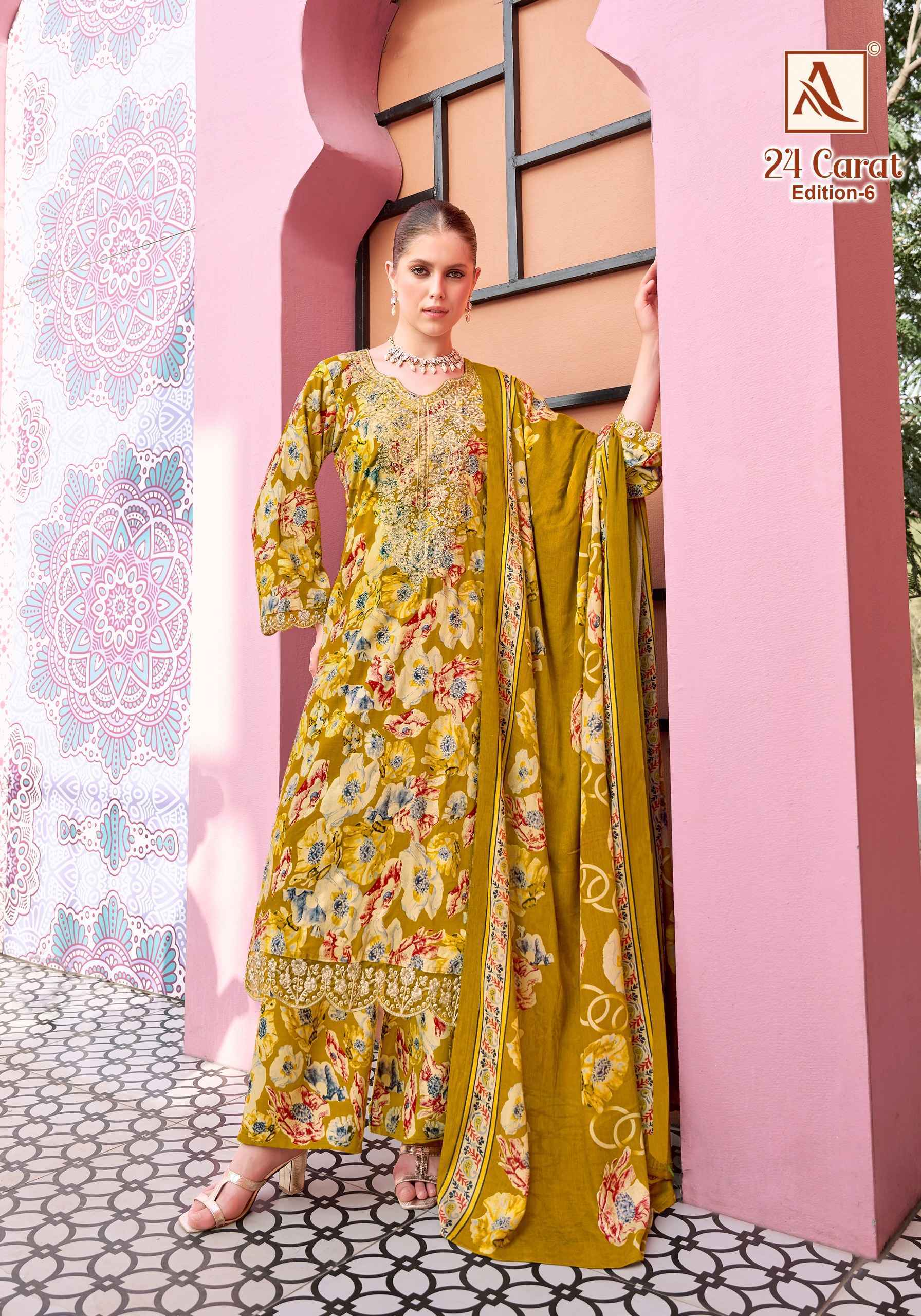 Alok 24 Karat Edition-6 Viscose Reyon Dress Material (6 pcs Catalogue)
