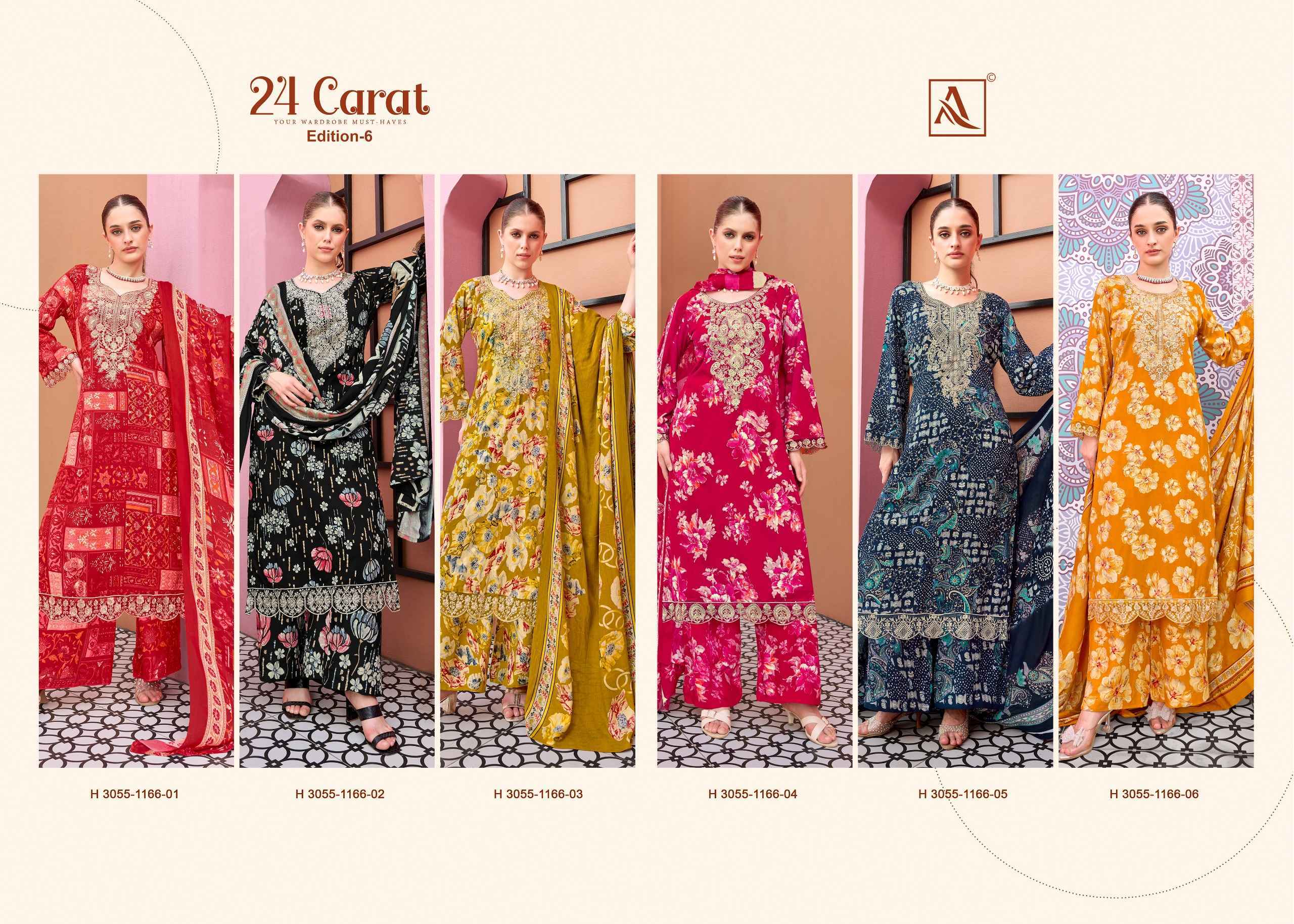 Alok 24 Karat Edition-6 Viscose Reyon Dress Material (6 pcs Catalogue)