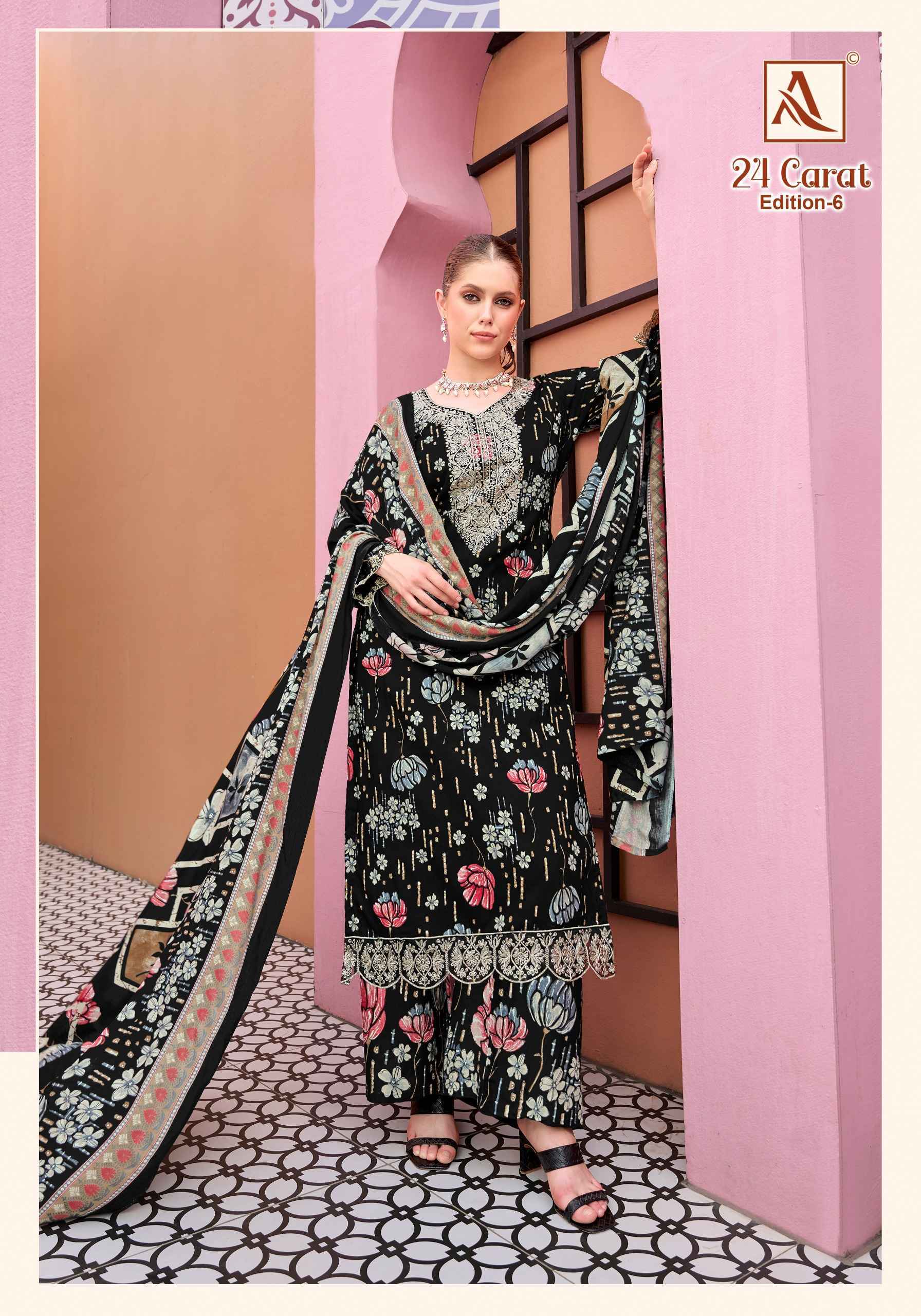 Alok 24 Karat Edition-6 Viscose Reyon Dress Material (6 pcs Catalogue)