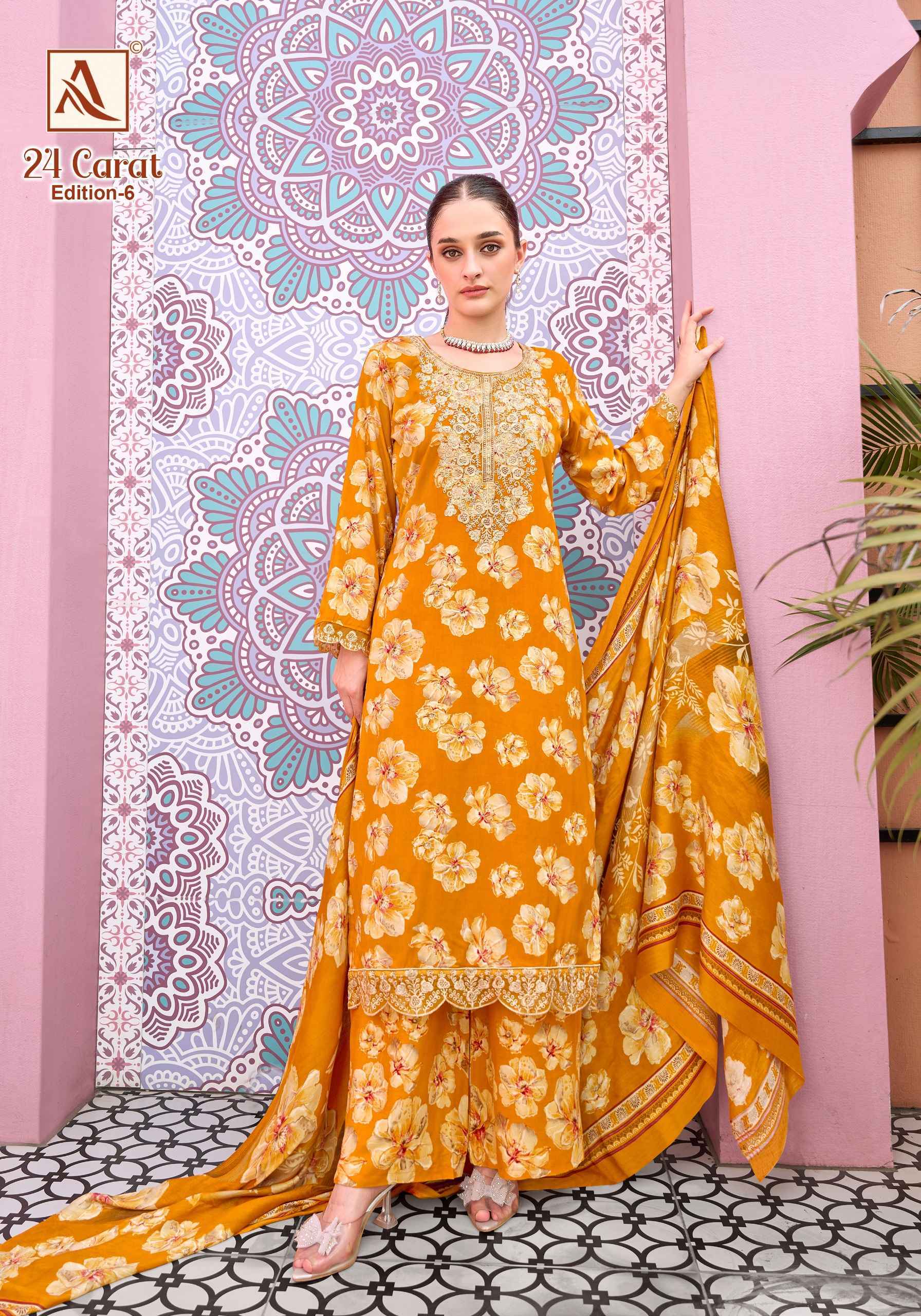 Alok 24 Karat Edition-6 Viscose Reyon Dress Material (6 pcs Catalogue)