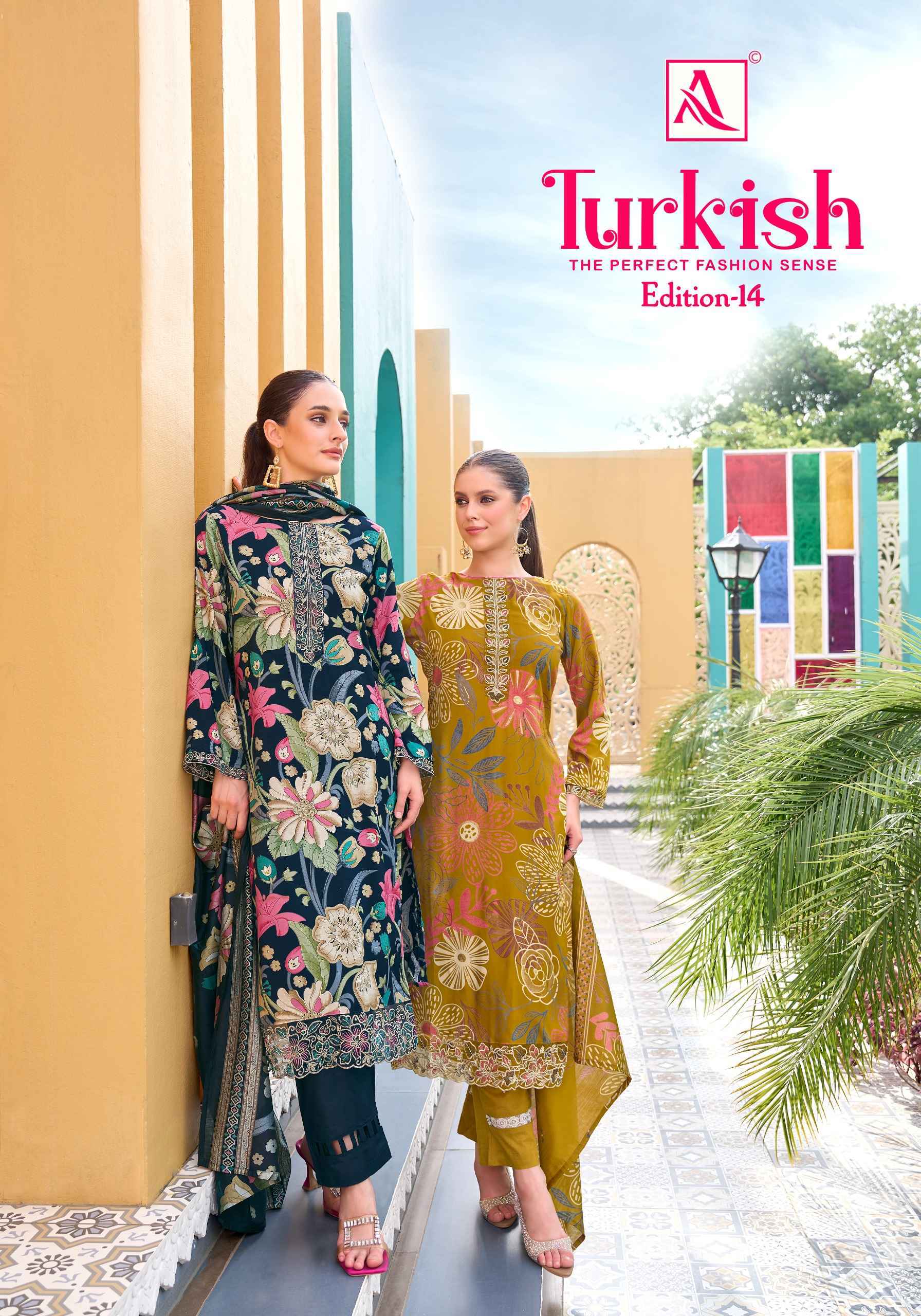 Alok Turkish Edition-14 Viscose Reyon Dress Material (6 pcs Catalogue)