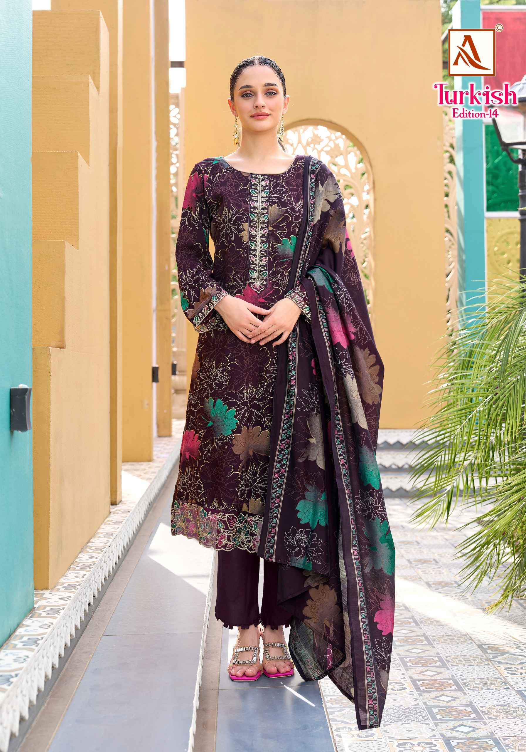 Alok Turkish Edition-14 Viscose Reyon Dress Material (6 pcs Catalogue)