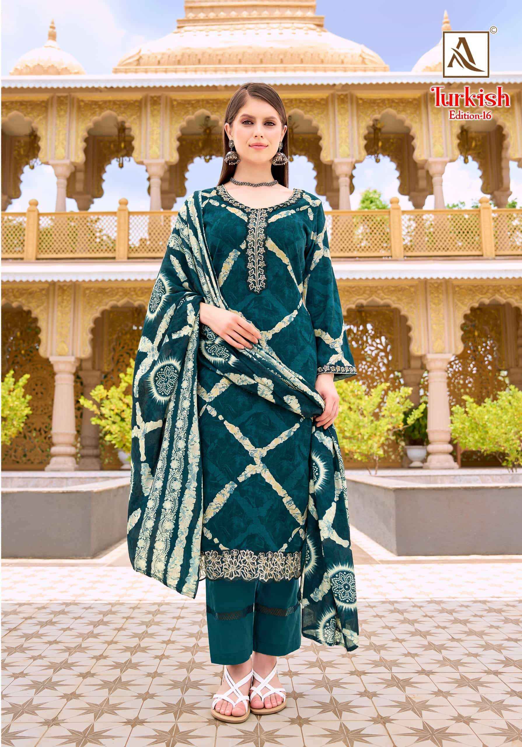Alok Turkish Edition 16 Viscose Reyon Dress Material 6 pcs Catalogue