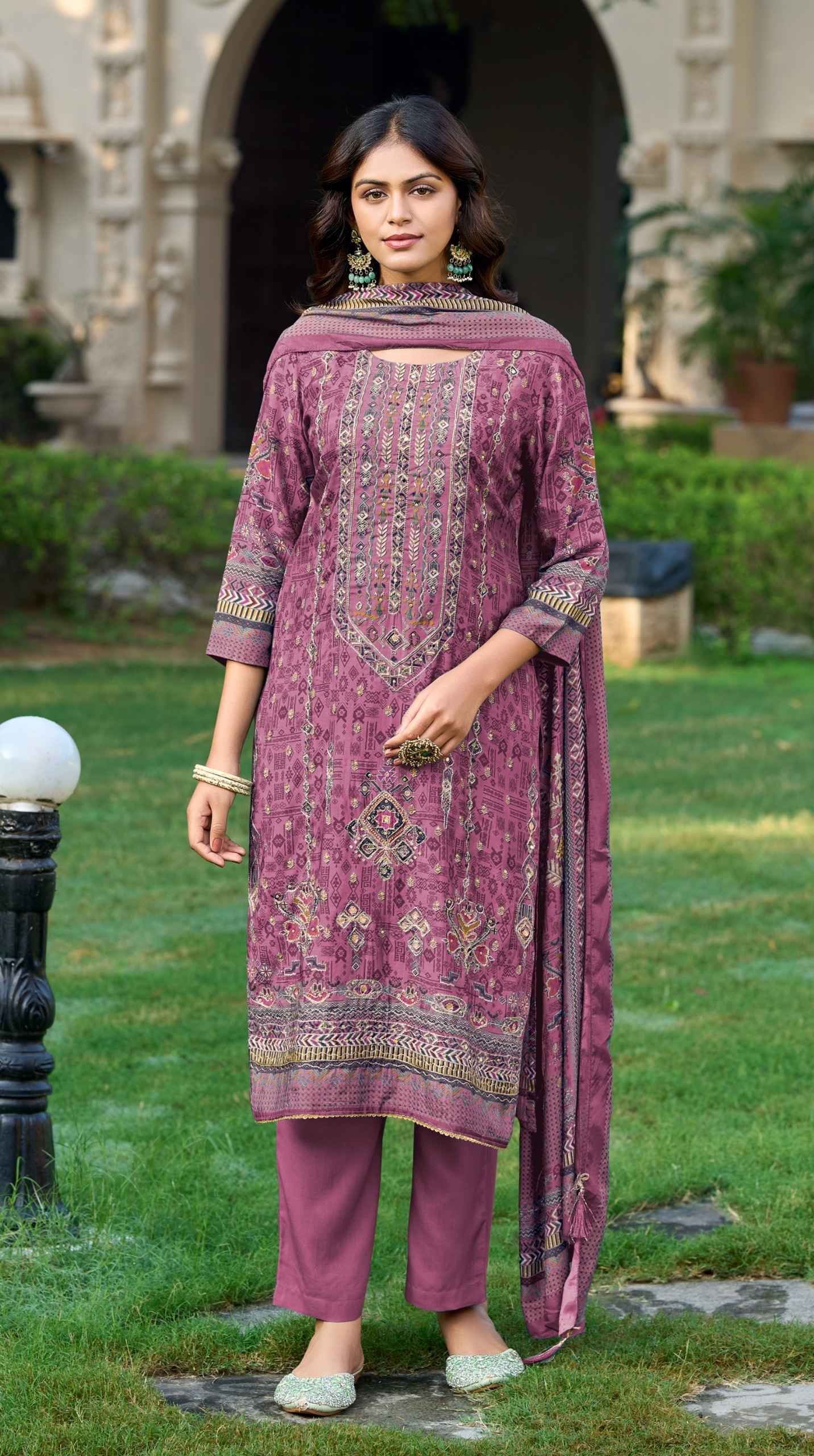 Amrutvela AT-149 Viscose Maslin Dress Material (4 pcs Catalogue)