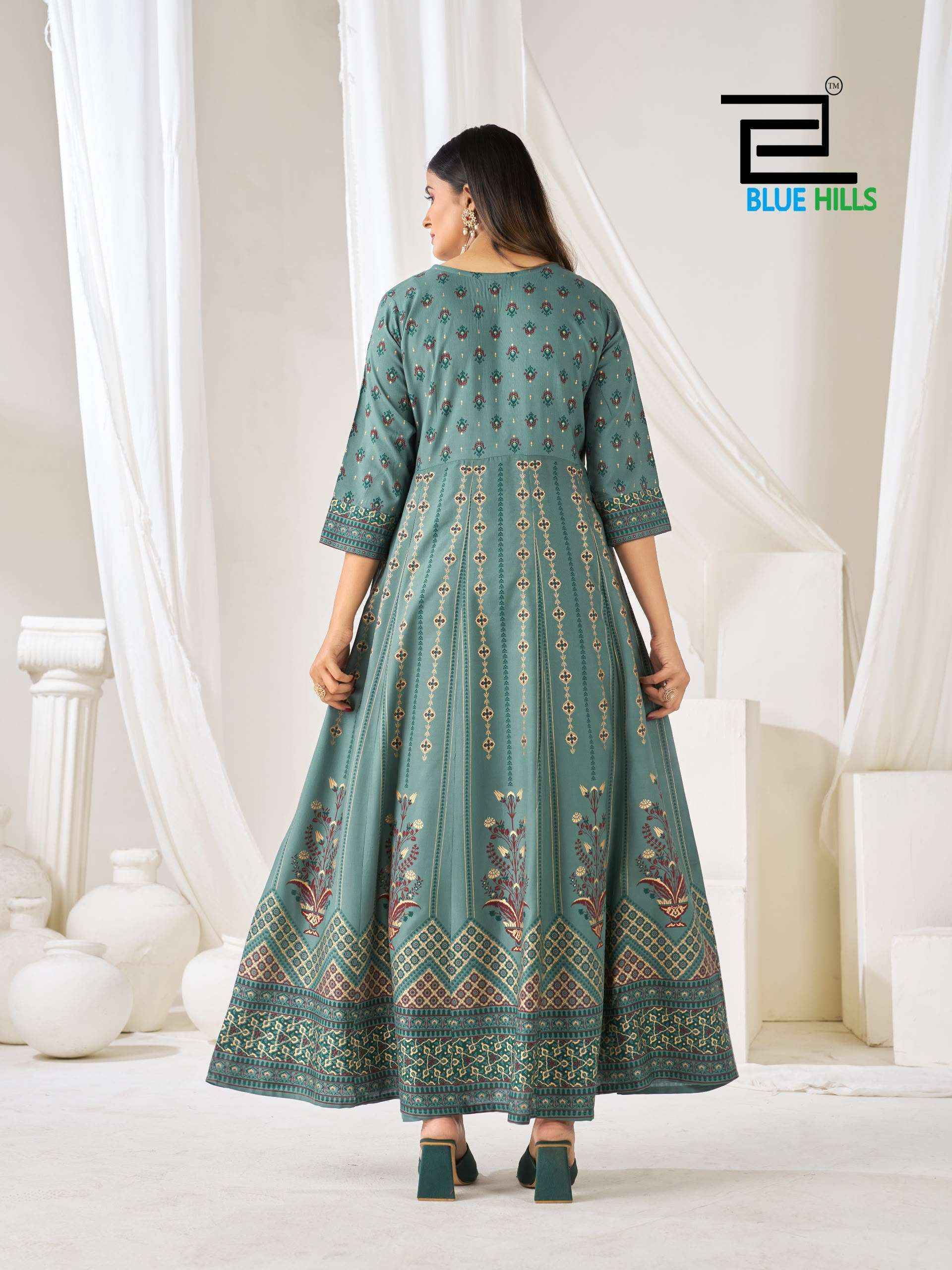 Blue Hills Huma Vol 5 Anarkali Rayon Gown Combo 6 pcs Catalogue