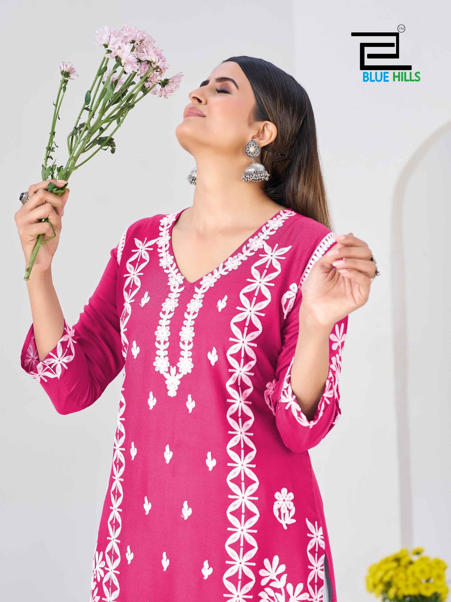 Blue Hills Messi Rayon Kurti With Plazzo (6 pcs Catalogue)