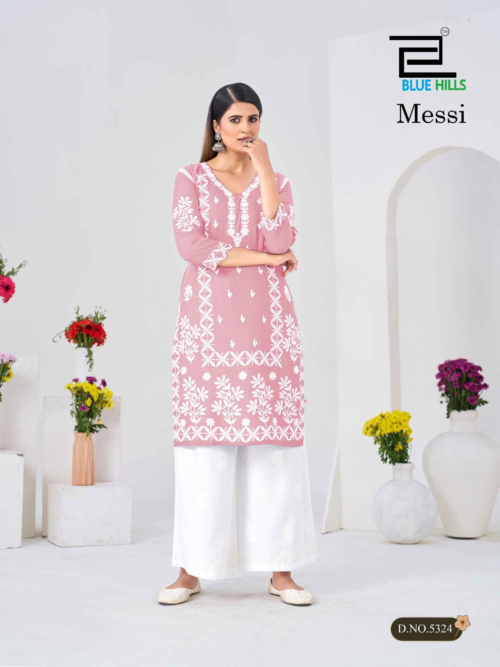 Blue Hills Messi Rayon Kurti With Plazzo (6 pcs Catalogue)