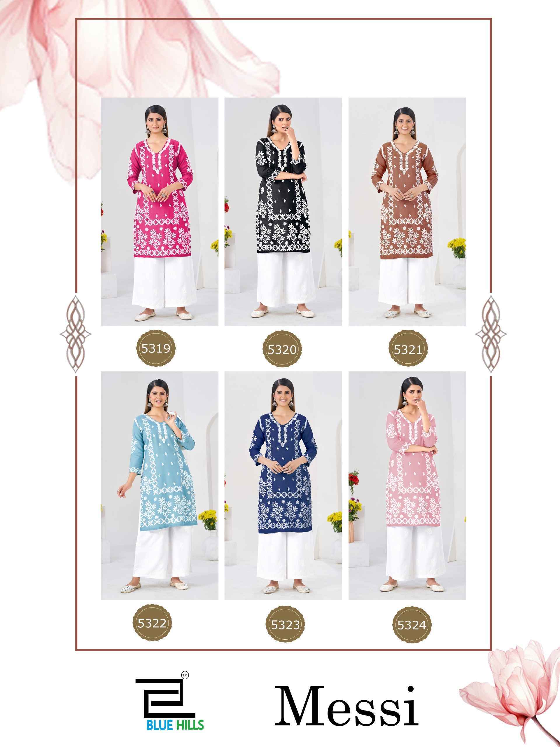 Blue Hills Messi Rayon Kurti With Plazzo (6 pcs Catalogue)