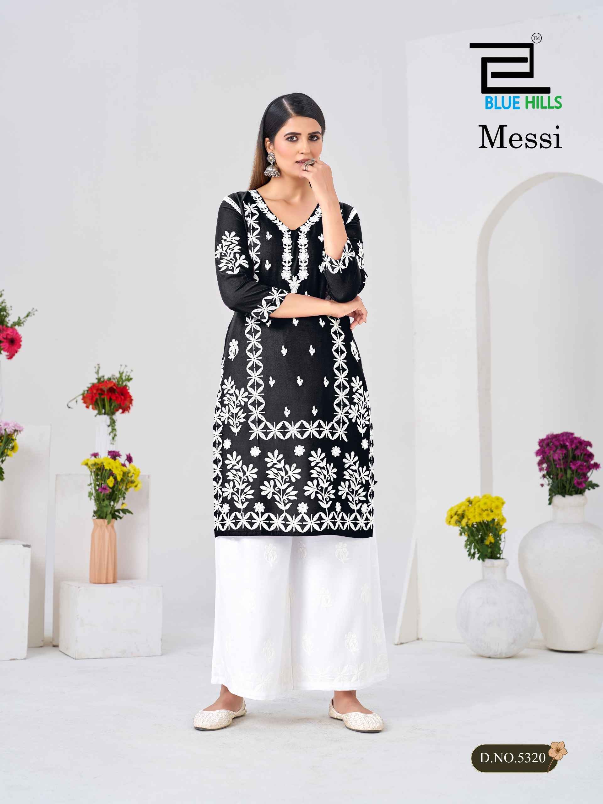 Blue Hills Messi Rayon Kurti With Plazzo (6 pcs Catalogue)