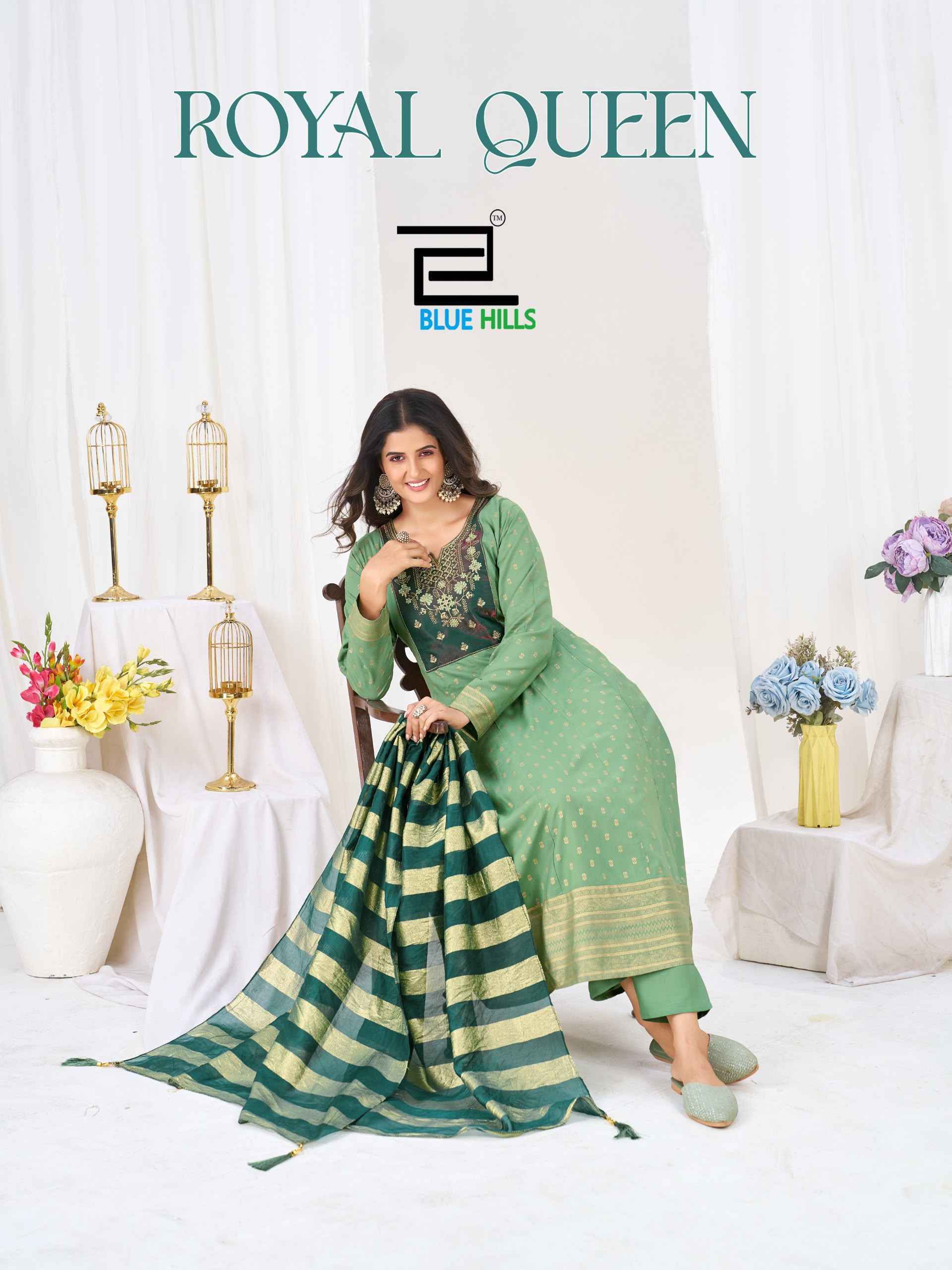 Blue Hills Royal Queen Rayon Readymade Suit (6 pcs Catalogue)