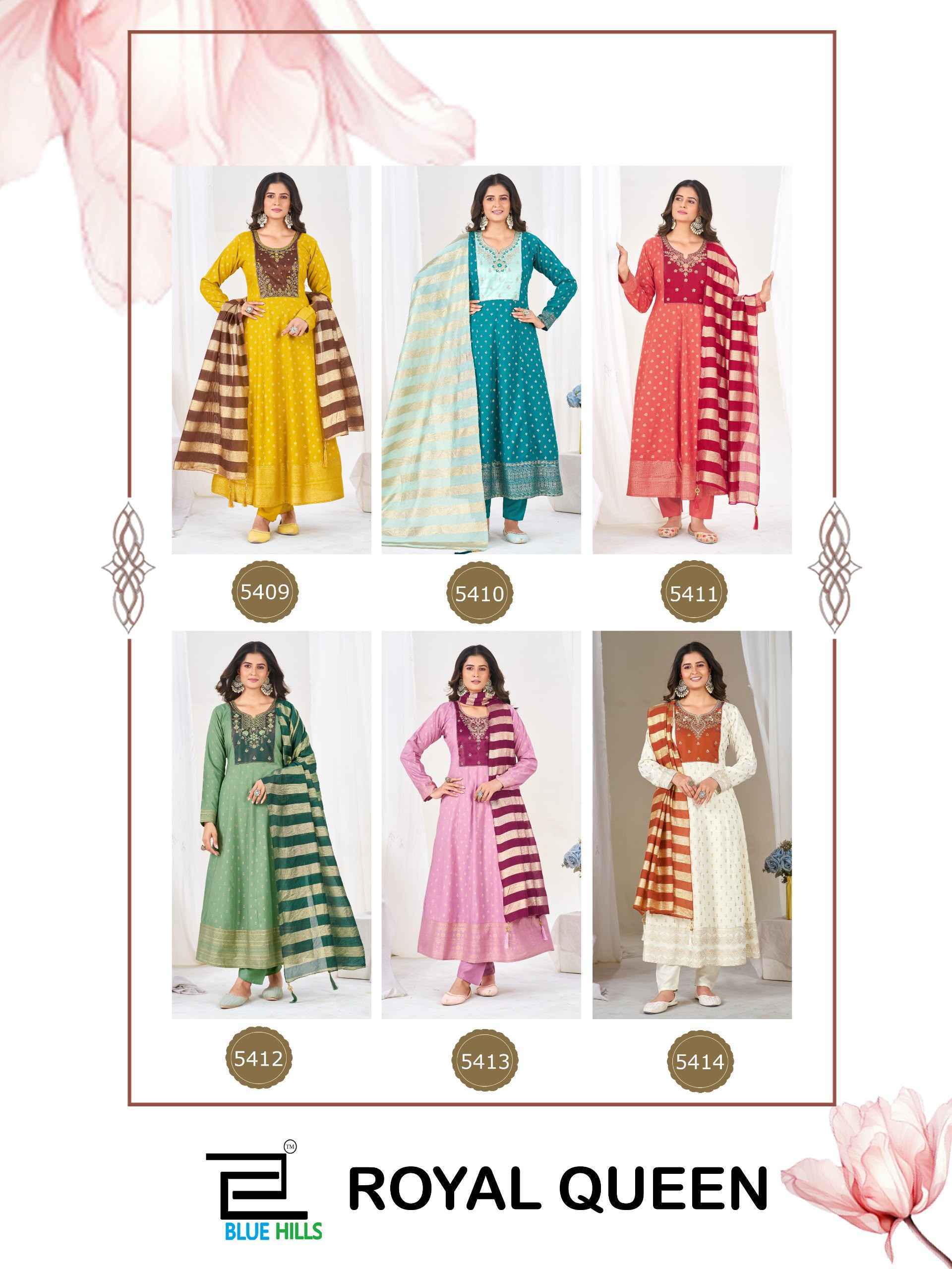 Blue Hills Royal Queen Rayon Readymade Suit (6 pcs Catalogue)