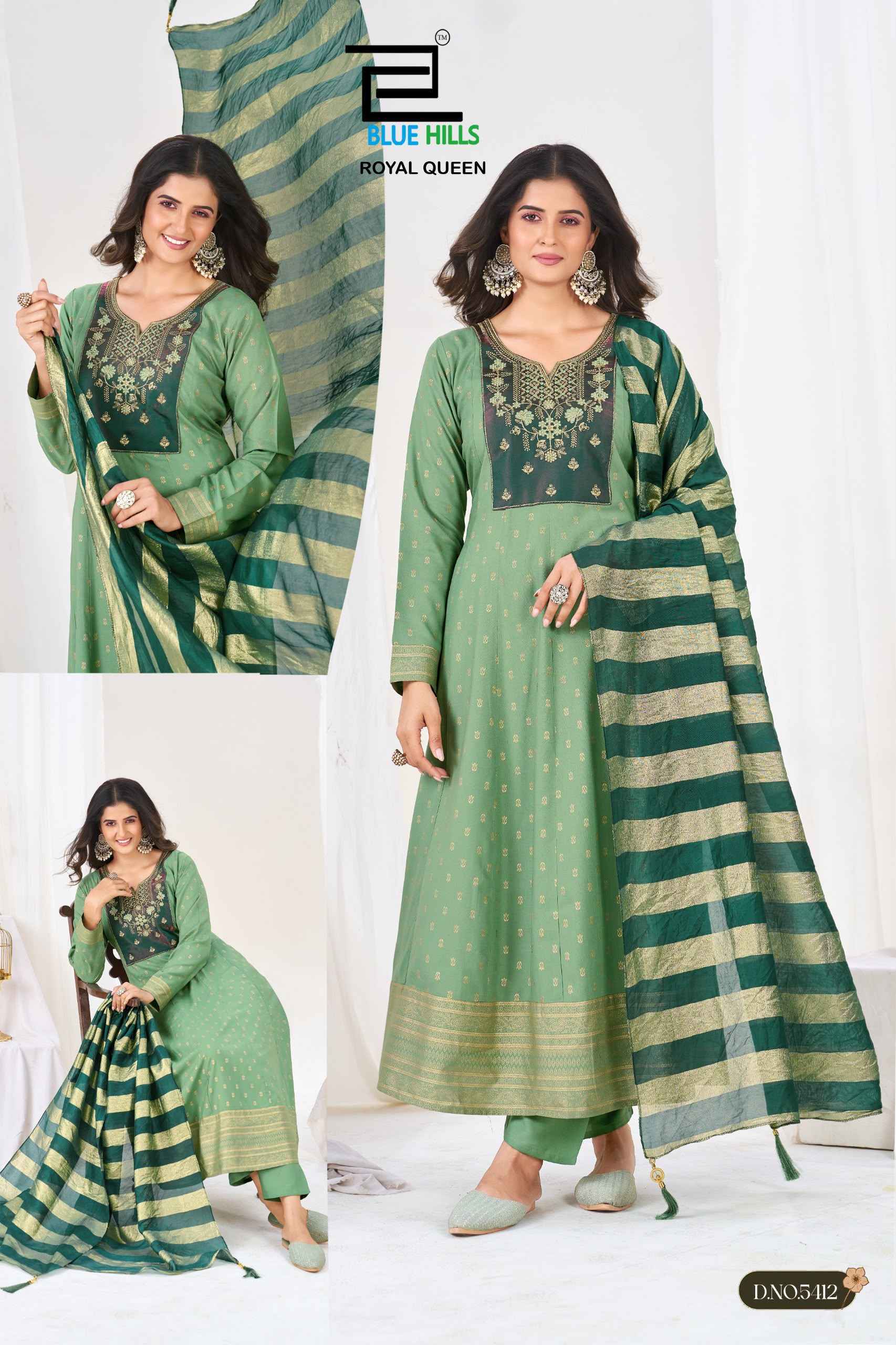 Blue Hills Royal Queen Rayon Readymade Suit (6 pcs Catalogue)