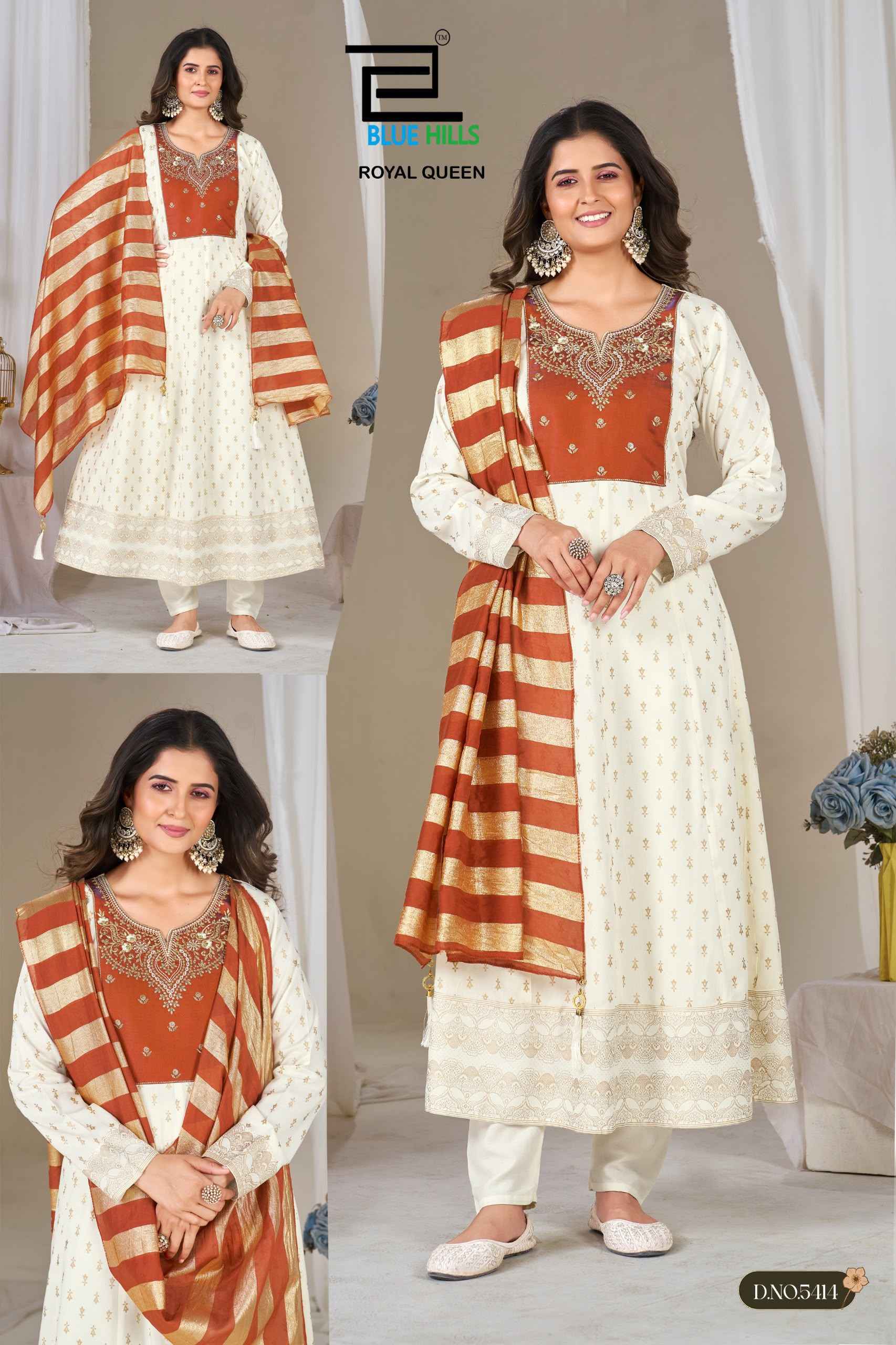 Blue Hills Royal Queen Rayon Readymade Suit (6 pcs Catalogue)