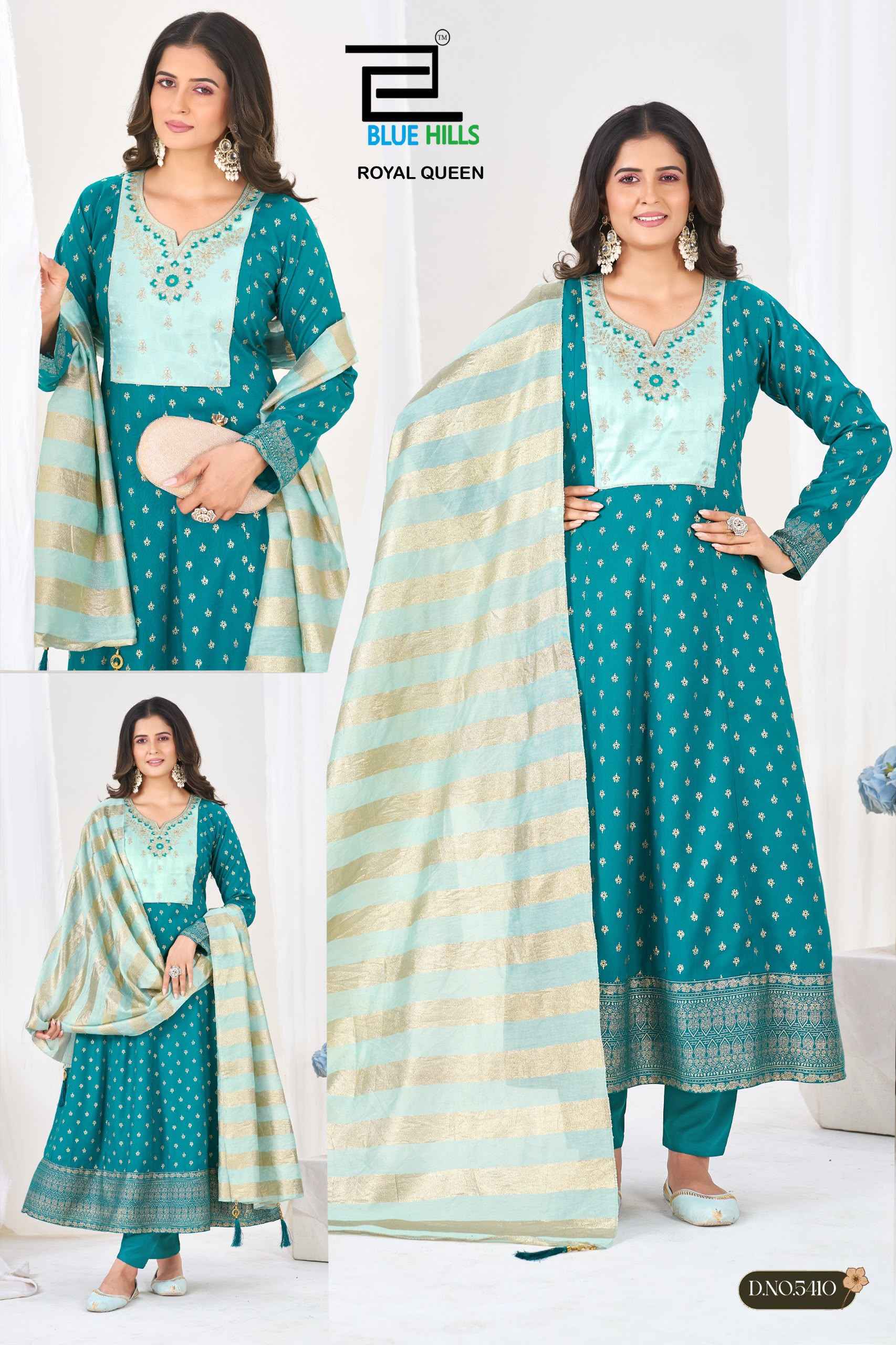 Blue Hills Royal Queen Rayon Readymade Suit (6 pcs Catalogue)