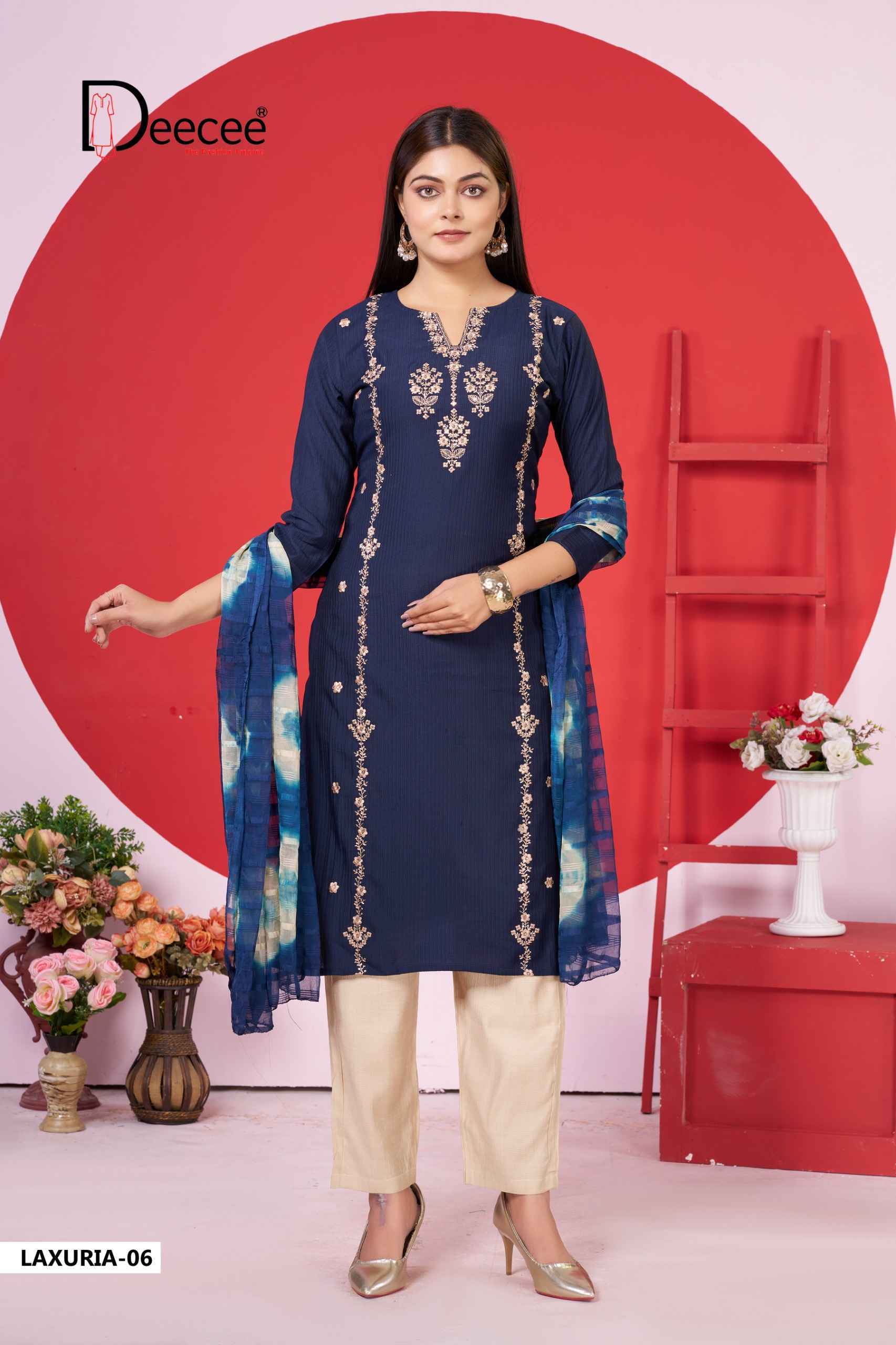 Deecee Lazuria Barlin Kurti Combo 6 Pc Catalog
