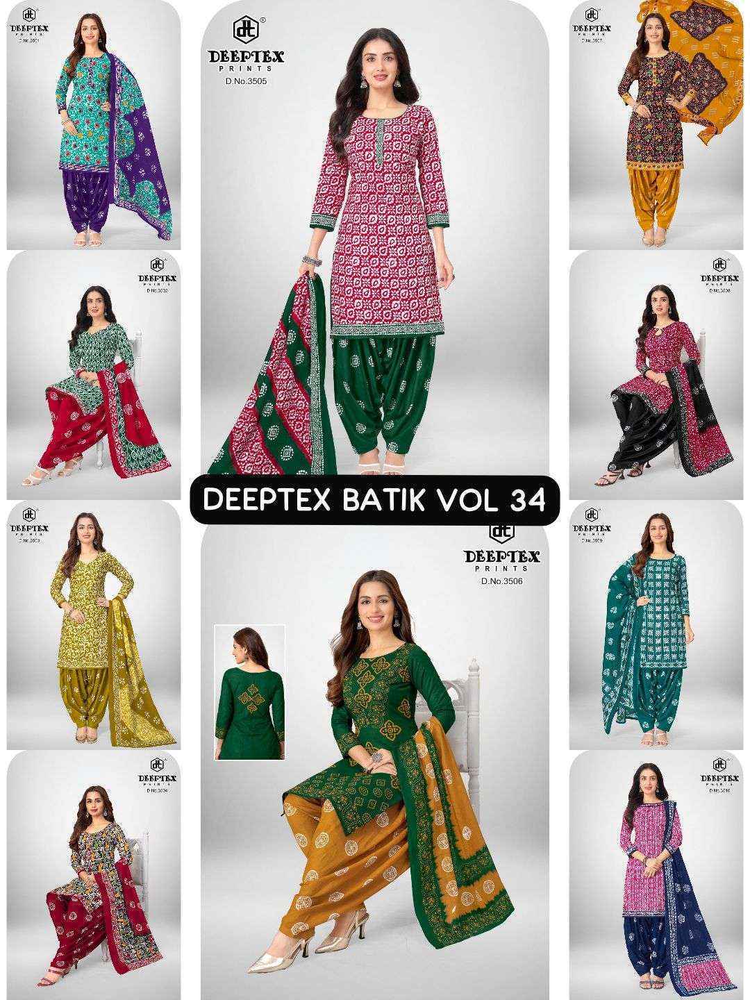 Deeptex Batik Plus Vol-35 Cotton Dress Material (10 pcs Catalogue)