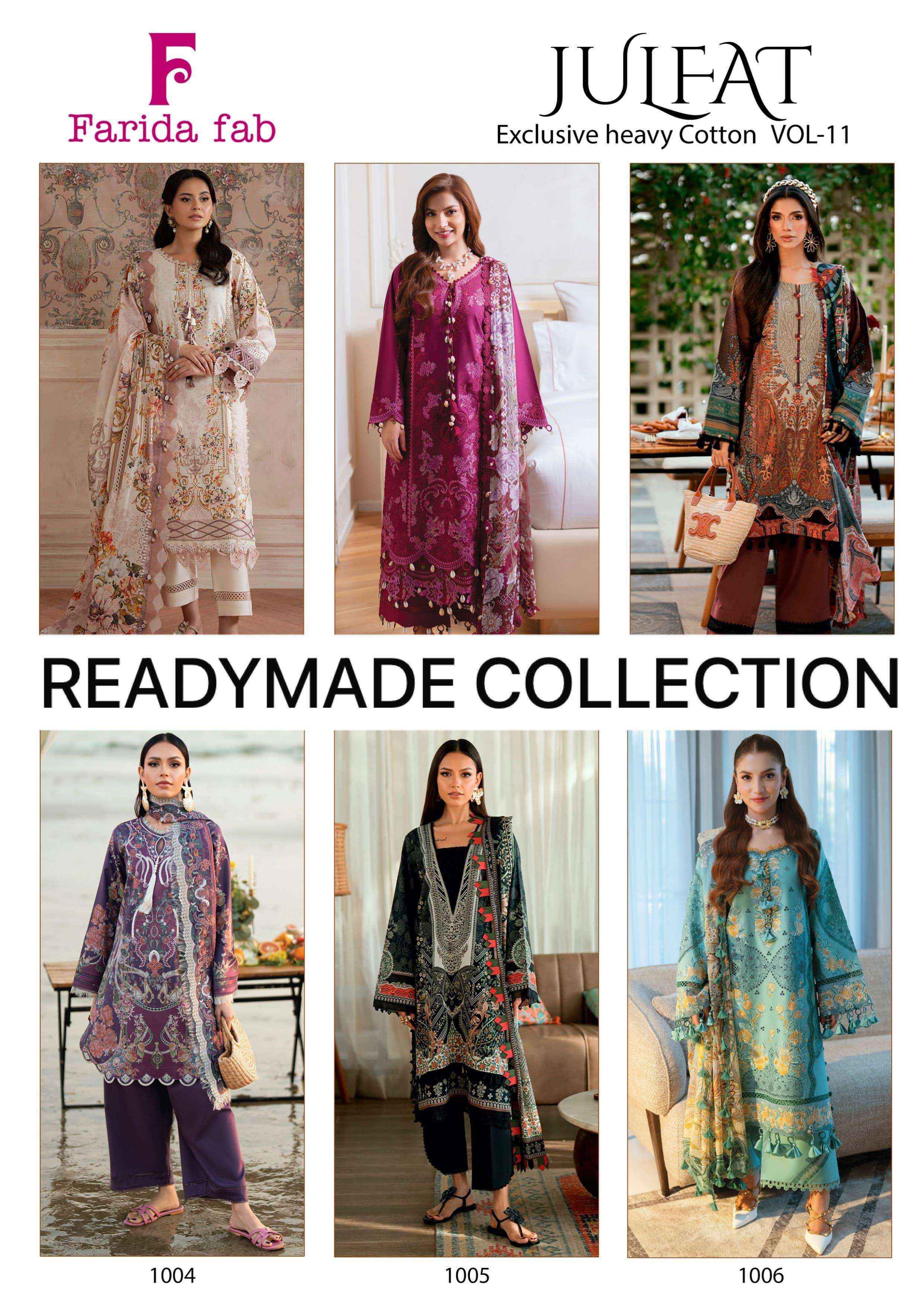 Farida Fab Julfat Vol-11 Readymade Cotton Dress (6 pcs Catalogue)