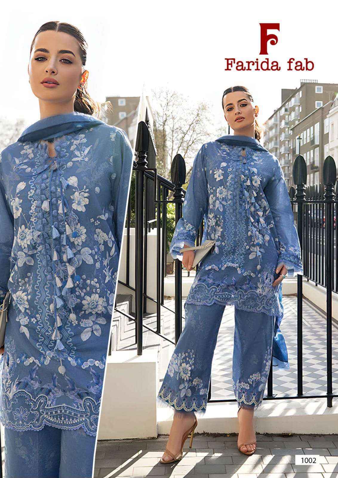 Farida Fab Queens Court Cotton Dress Material 6 pcs Catalogue