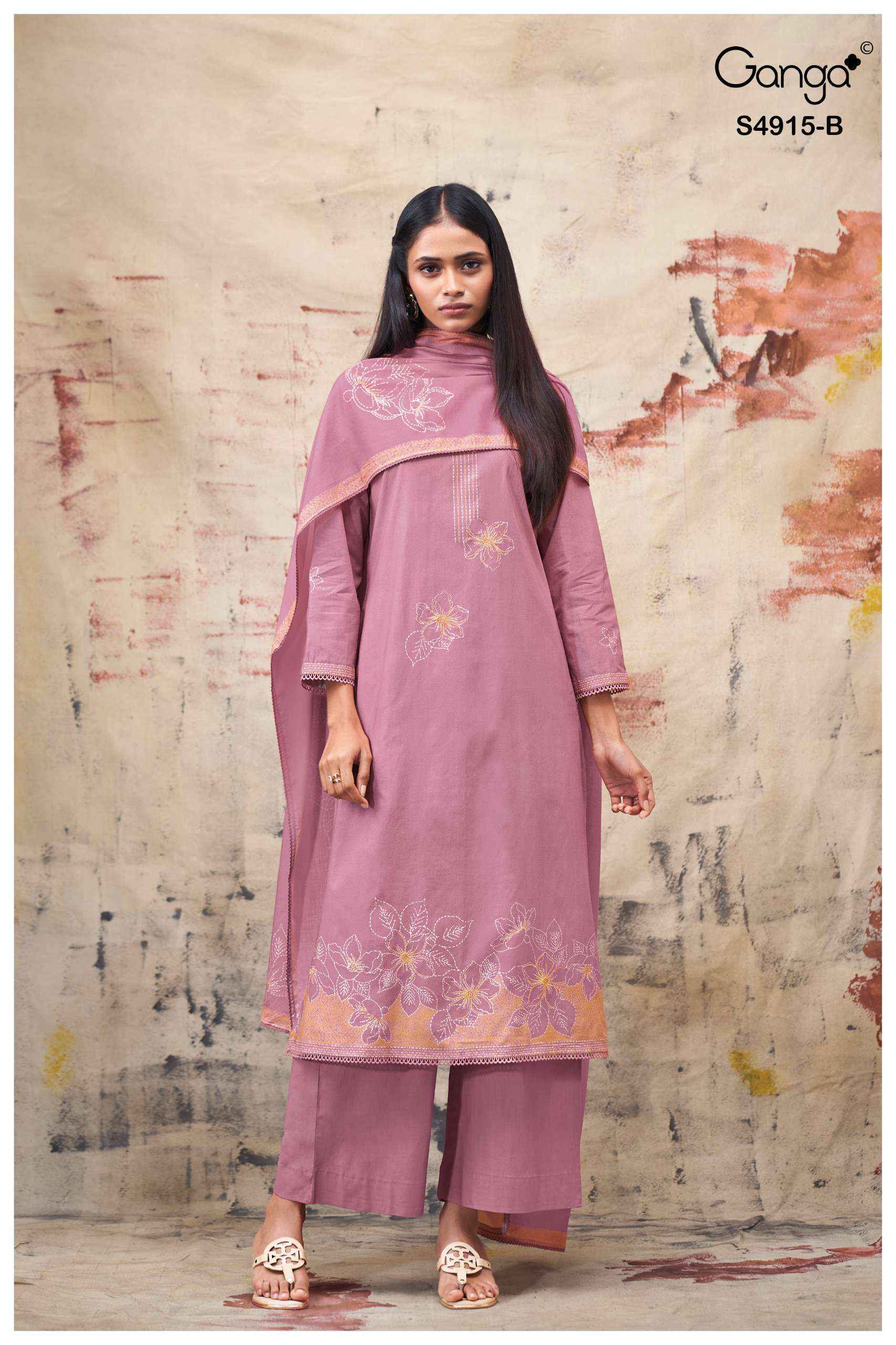 Ganga Fivanshi-4915 Cotton Dress Material (4 pcs Catalogue)