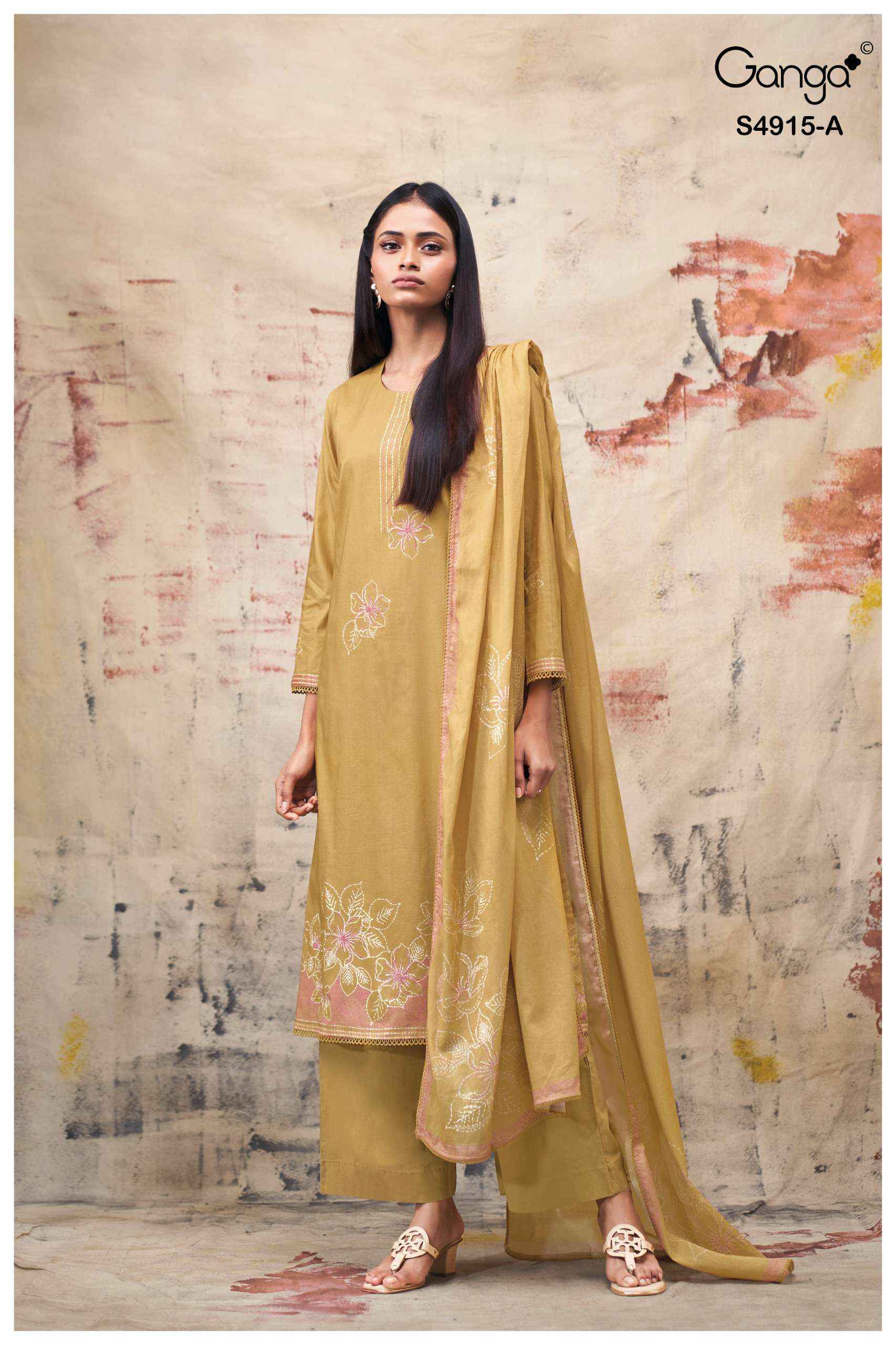 Ganga Fivanshi-4915 Cotton Dress Material (4 pcs Catalogue)