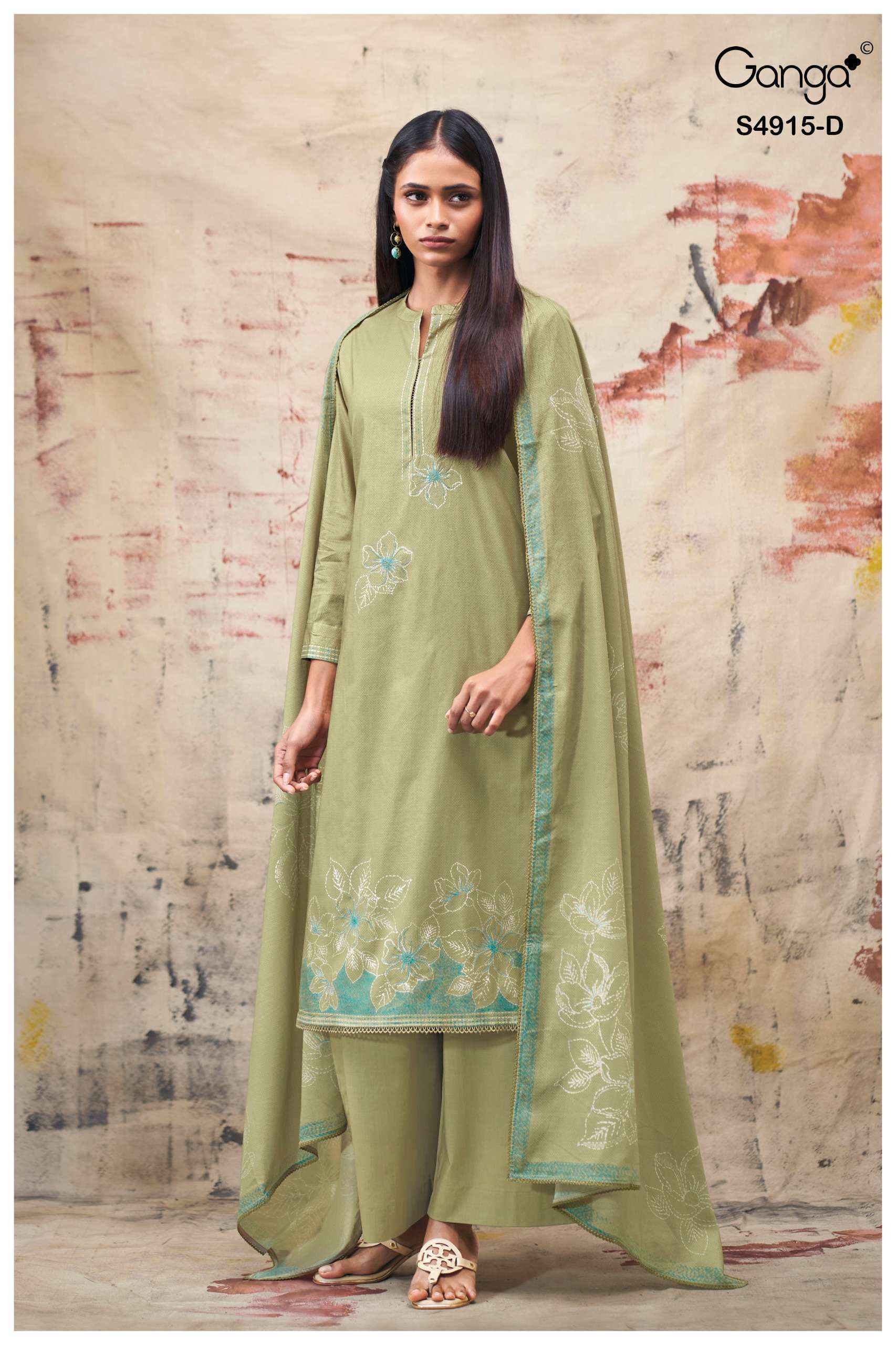 Ganga Fivanshi-4915 Cotton Dress Material (4 pcs Catalogue)