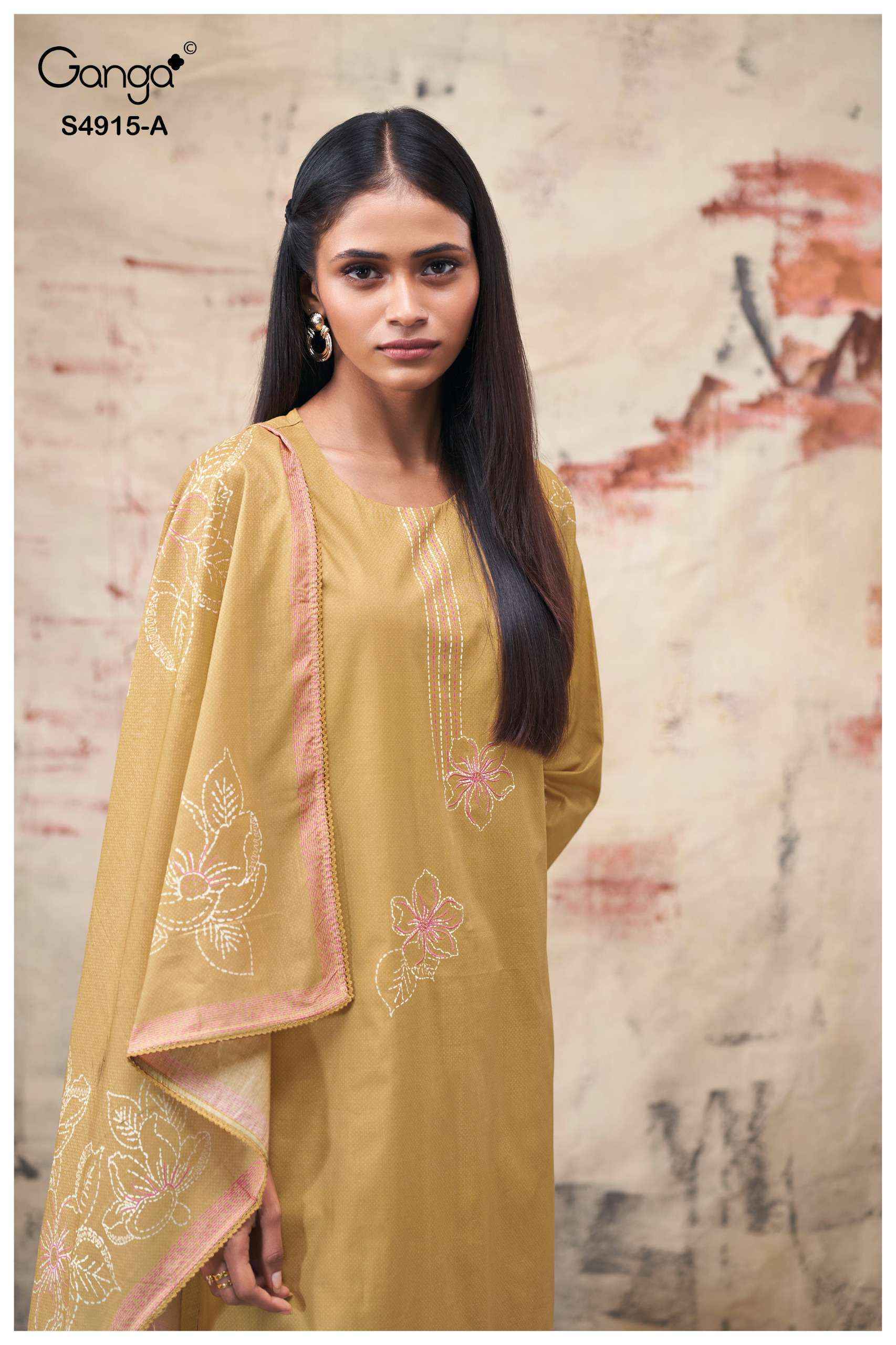Ganga Fivanshi-4915 Cotton Dress Material (4 pcs Catalogue)